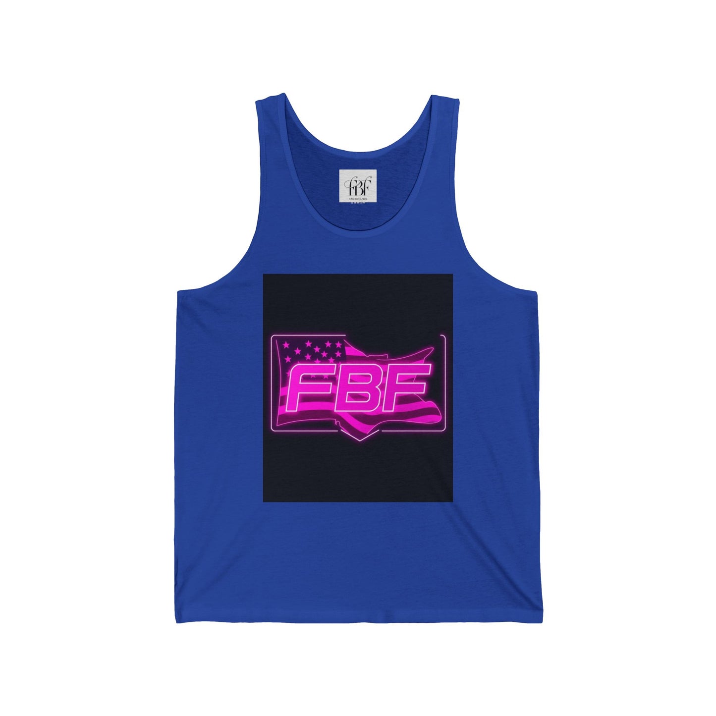 Neon Graphic Unisex Tank, Summer Fashion, Festival Wear, Gift for Her, Patriotic Apparel, Casual Style