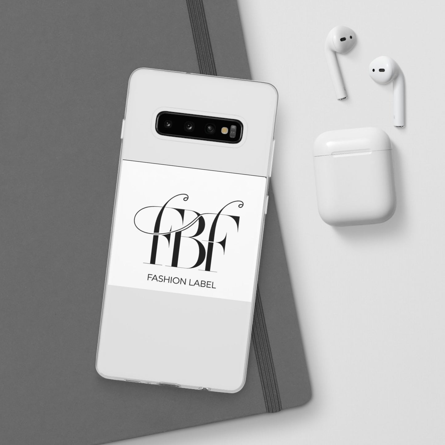 Chic Flexi Phone Case with Fashion Label Design