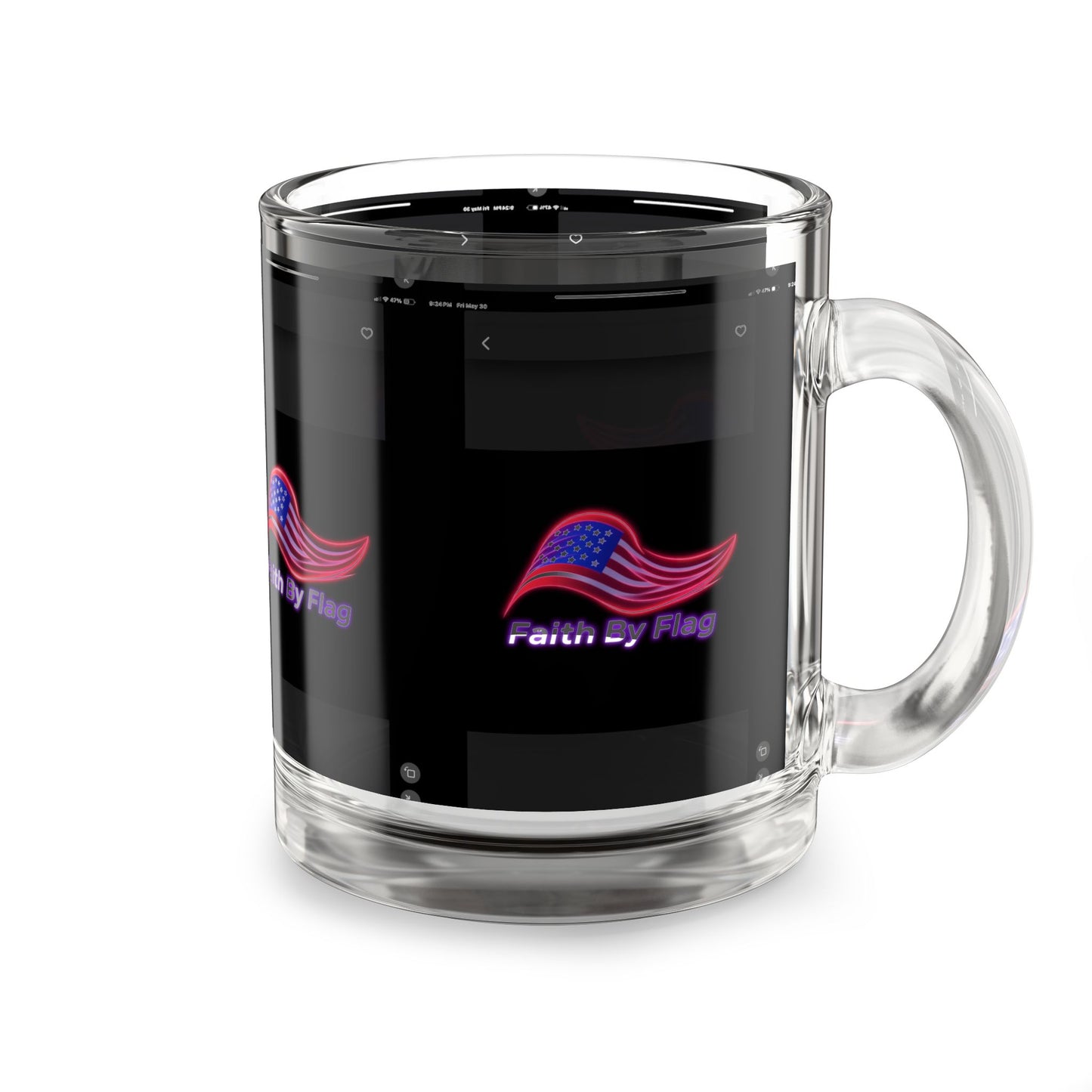Patriotic Glass Mug with American Flag Design - Perfect for Independence Day, Veterans Day, Faith, or Anytime Drinkware, Gift for Patriots