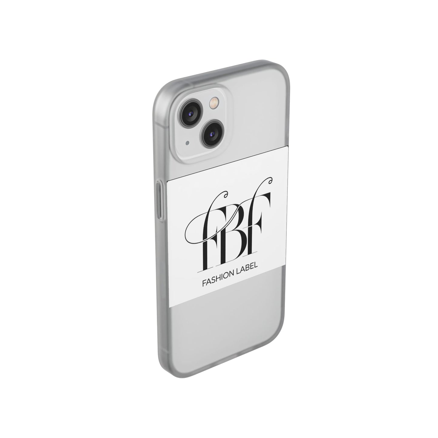 Chic Flexi Phone Case with Fashion Label Design