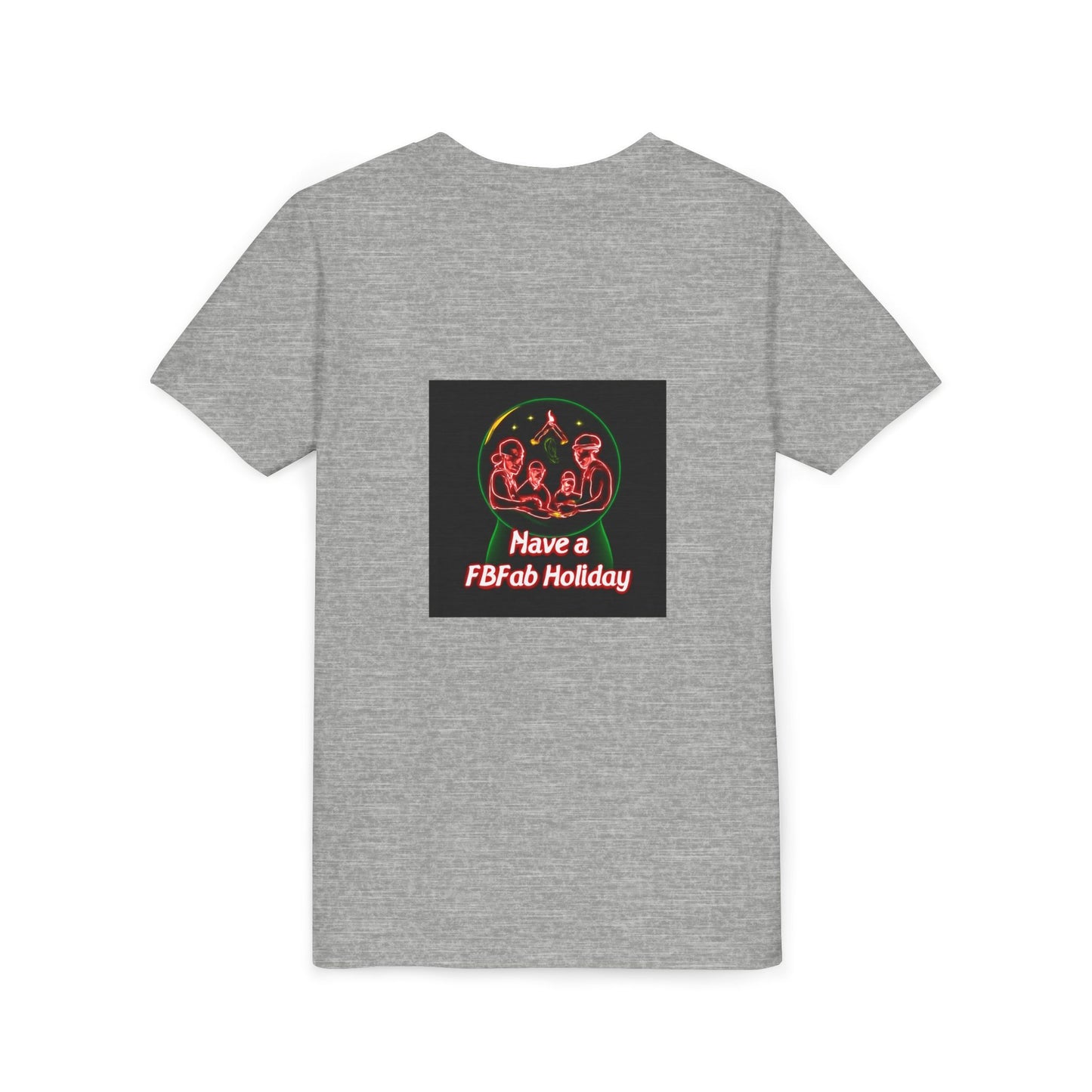 Youth Christmas Short Sleeve Tee, Holiday Tee, Xmas Gift for Kids, Fun Tee for Celebrations, Winter Festive Shirt