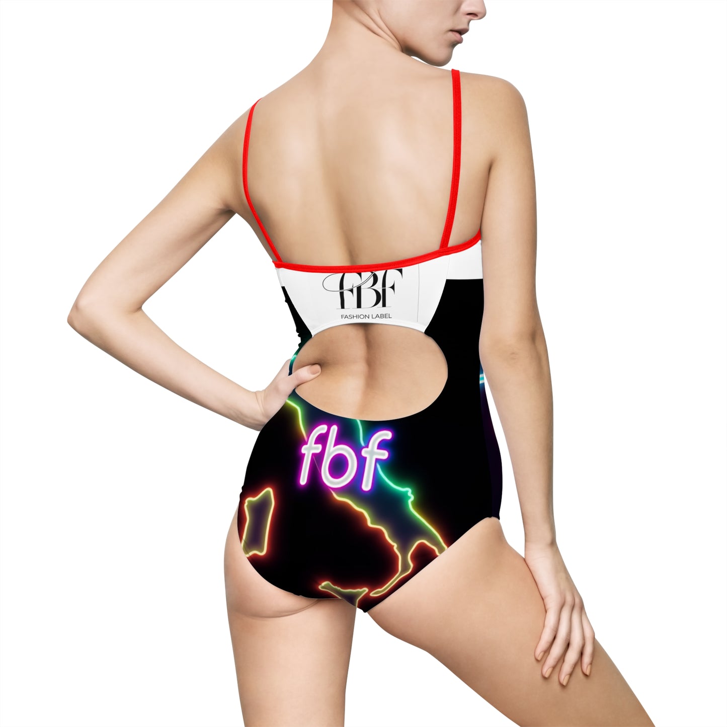 Neon Graphic Women's Swimsuit, Stylish Swimwear for Beach Days, Pool Parties, Summer Vacation, Gifts for Fashion Lovers