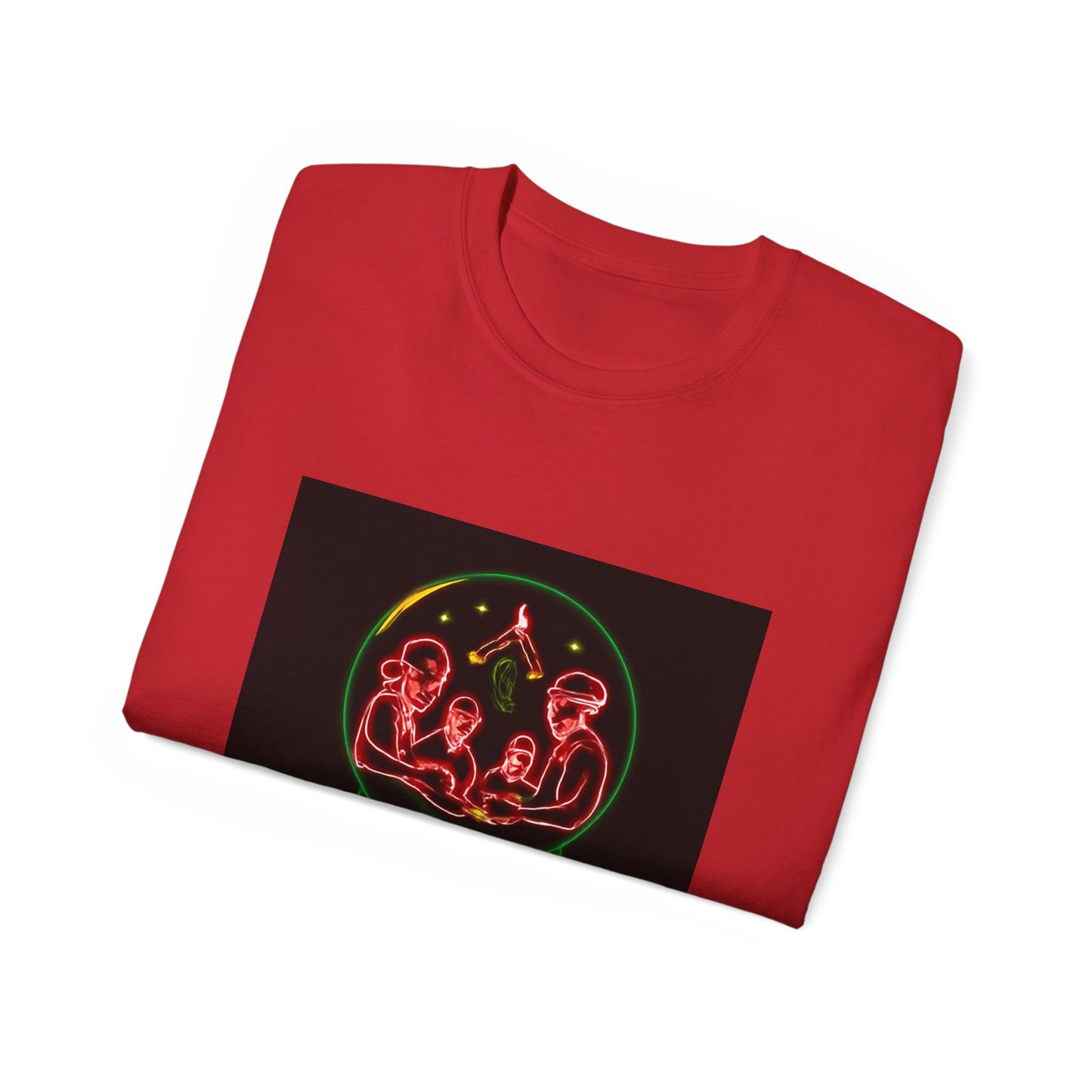 Festive Alien Tee, Unisex Holiday T-Shirt, Graphic Tee for Parties, Fun Gift for Friends, Quirky Style for Casual Wear