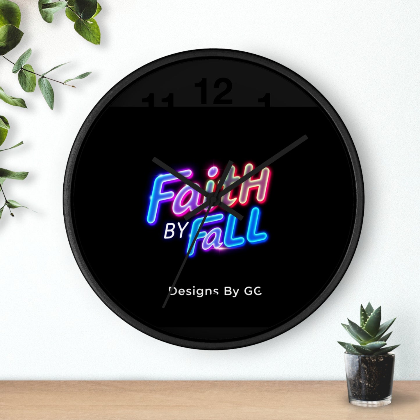 Neon Faith Wall Clock - Inspirational Home Decor | Designs by GG