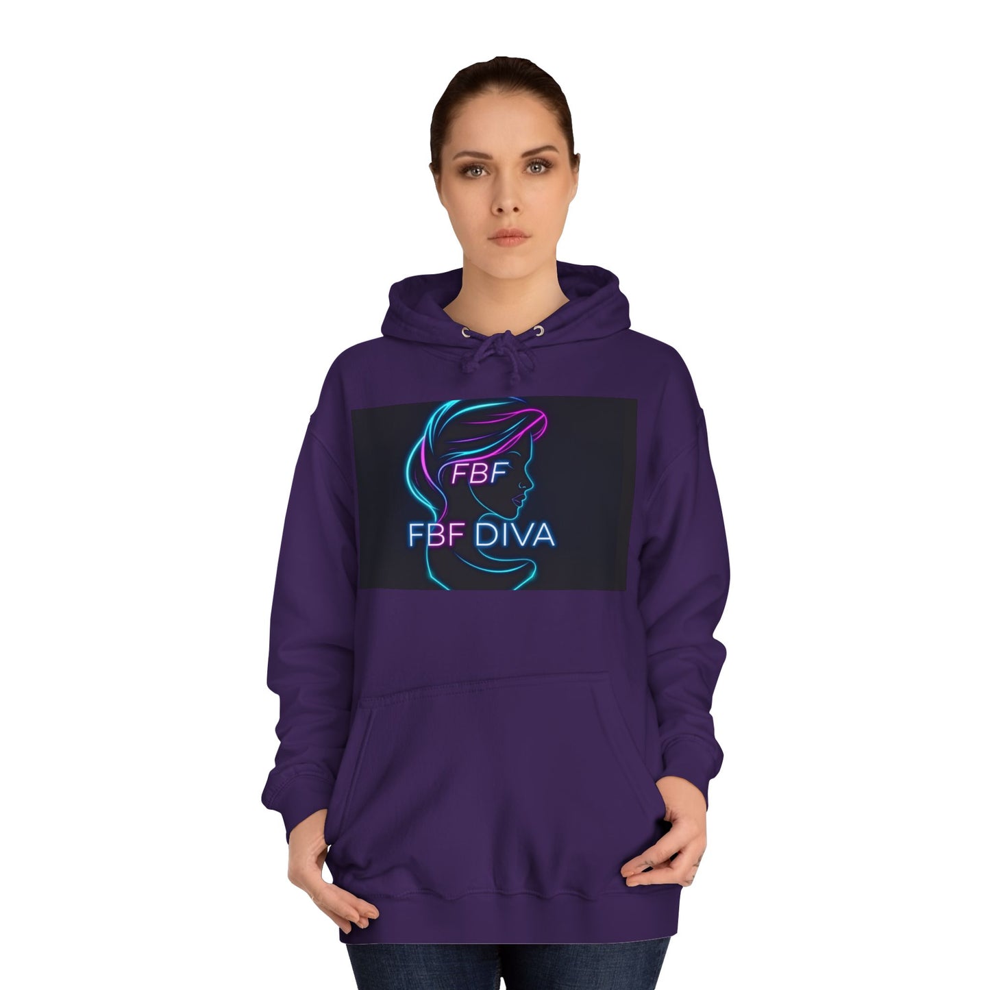 Neon FBF College Hoodie, Unisex Streetwear, Stylish Campus Apparel, Cozy Gift for Students, Trendy College Wear, FBF Diva Hoodie