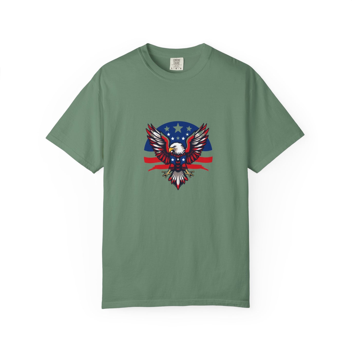 Patriotic T-Shirt with Eagle Graphic | Faith By Flag Tee, Unisex Apparel, Independence Day Shirt, Casual Wear, Gift for Veterans