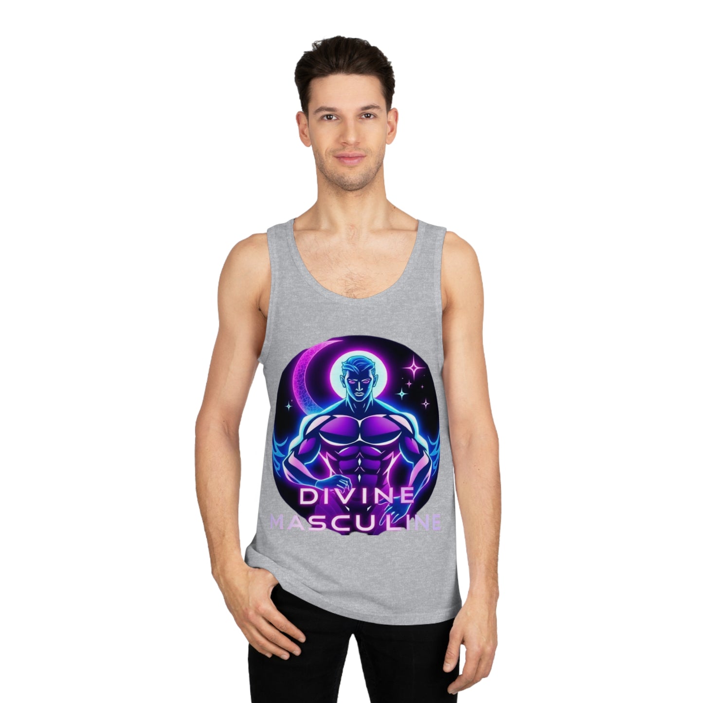 Divine Masculine Tank Top, Unisex Softstyle Tank for Spiritual Men, LGBTQ+ Pride, Fitness Apparel, Summer Wear, Gift for Him