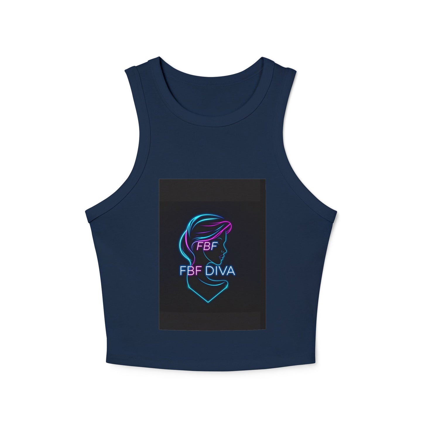 FBF Diva Women's Micro Rib Racer Tank Top | Stylish Crop Top for Summer, Party Wear, Workout, Gifts, Everyday Fashion
