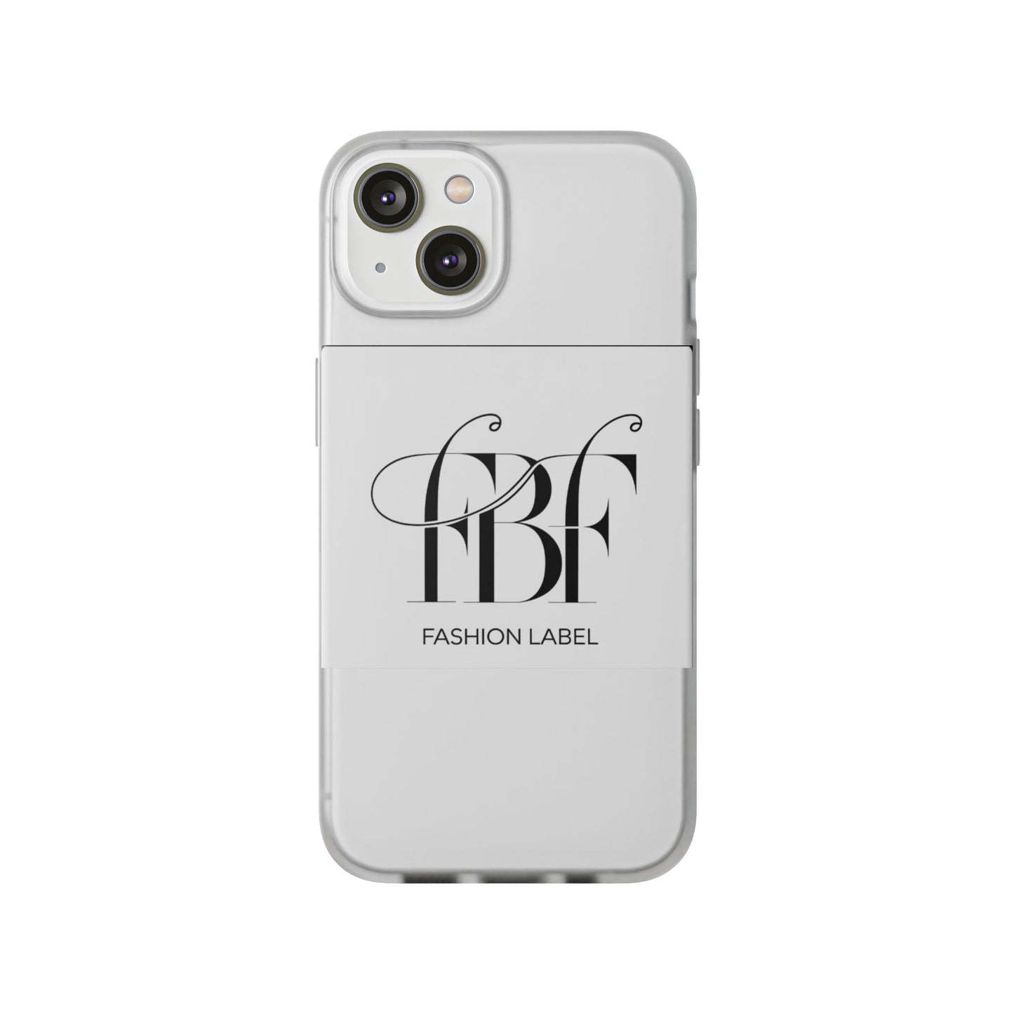 Chic Flexi Phone Case with Fashion Label Design
