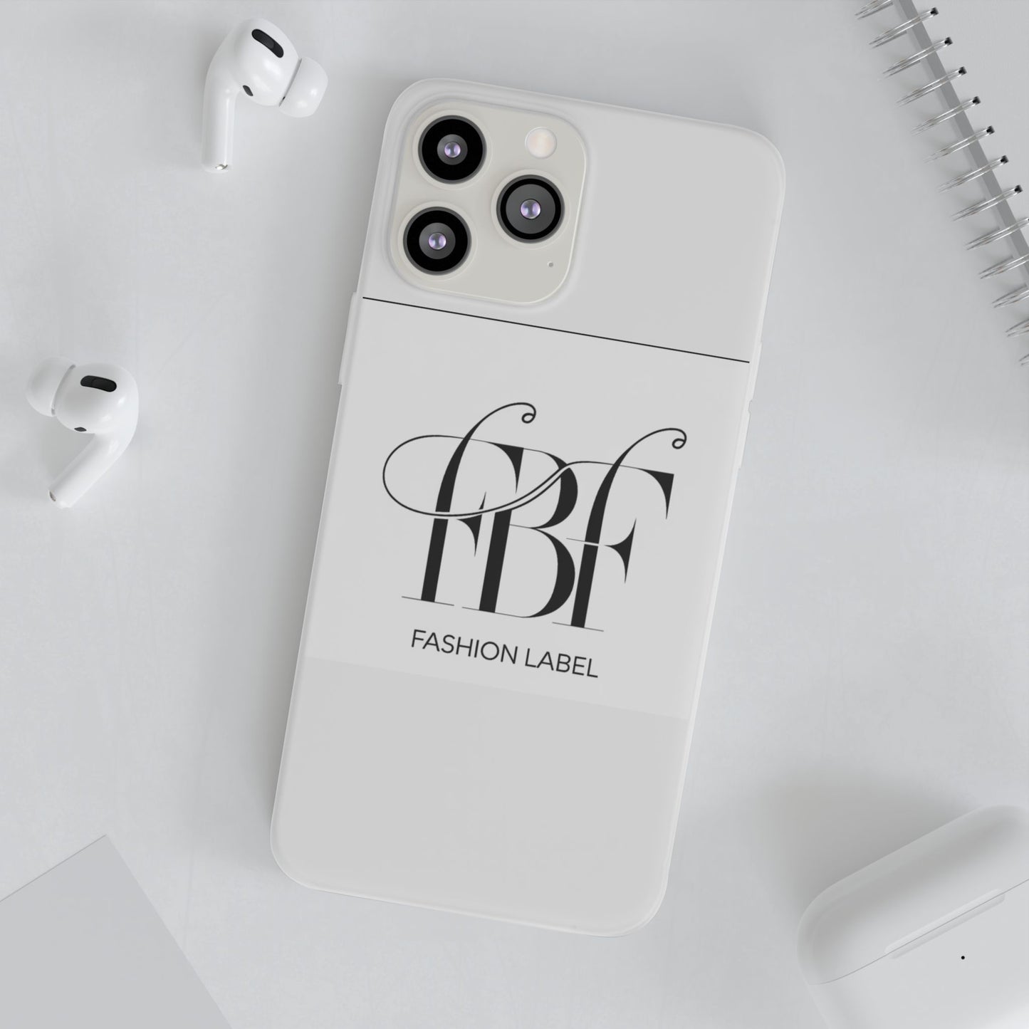 Chic Flexi Phone Case with Fashion Label Design