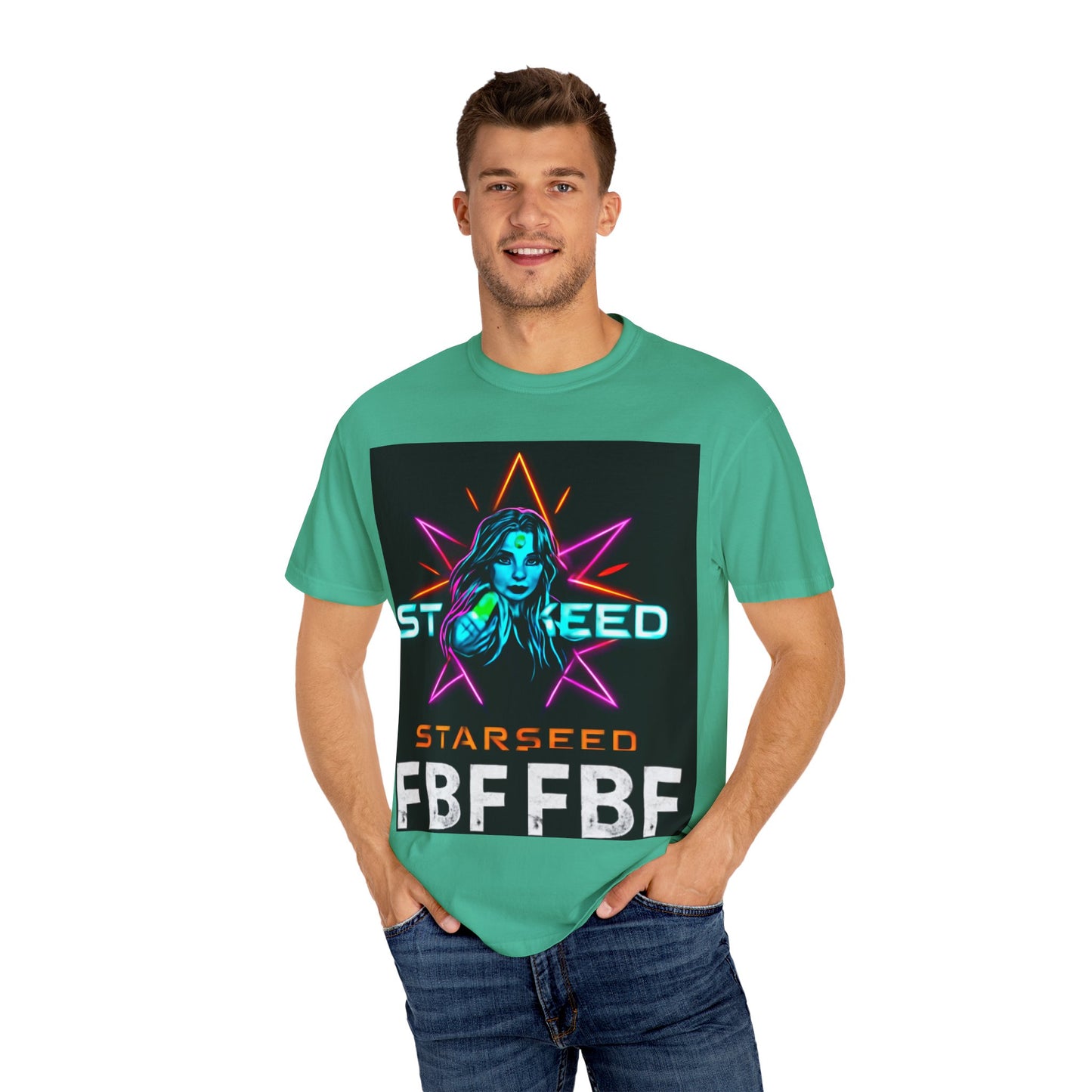 Neon Graphic T-Shirt - Starseed FBF Tee, Unisex Fashion, Cool Gift, Festival Wear, Retro Style, Casual Streetwear