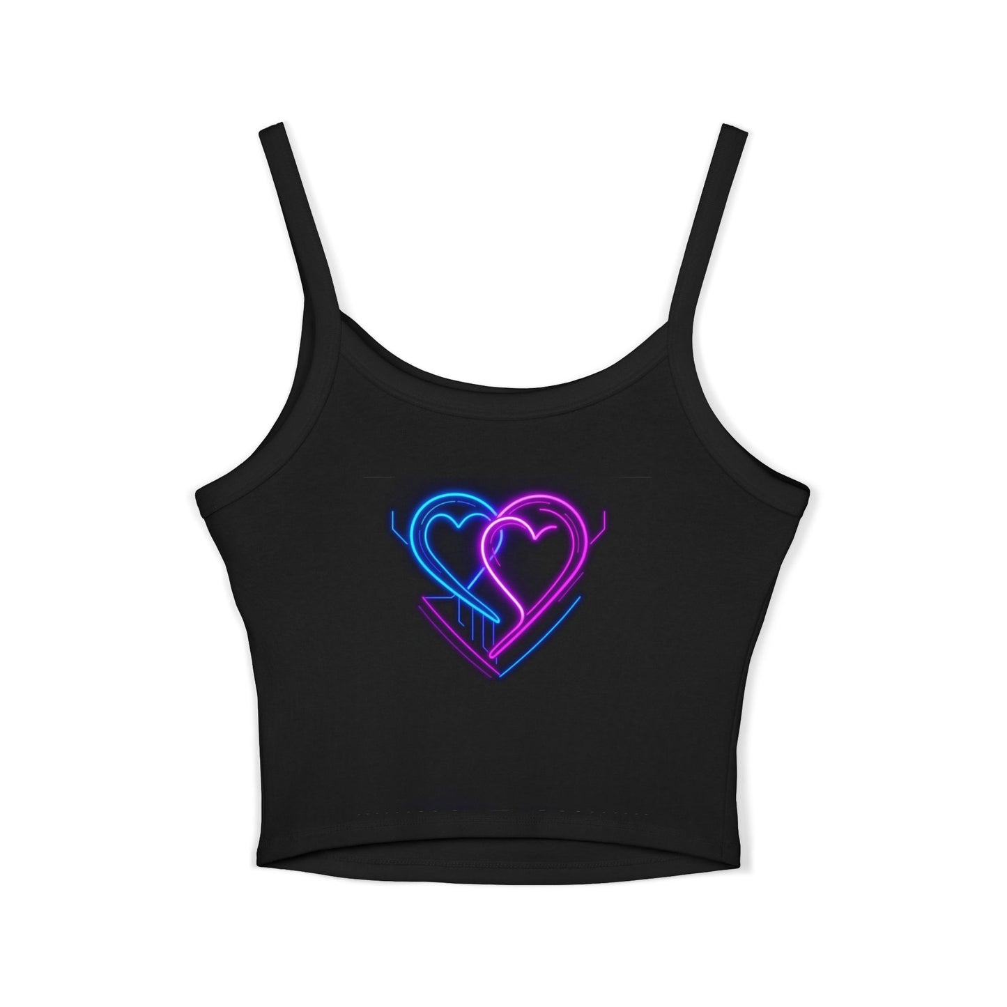 Neon Vibes Spaghetti Strap Tank Top, Stylish Crop Top, Summer Wear, Festival Fashion, Music Concert Top, Gifts for Her
