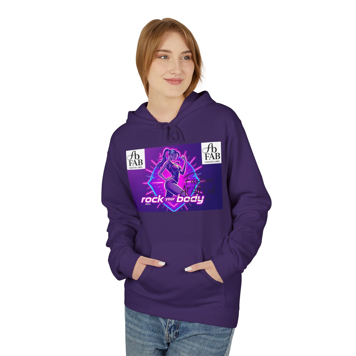 Rock Your Body Fleece Hoodie | Unisex Midweight Hoodie, Cozy Sweatshirt, Unique Gift for Fitness Lovers, Casual Wear, Music Inspired Apparel