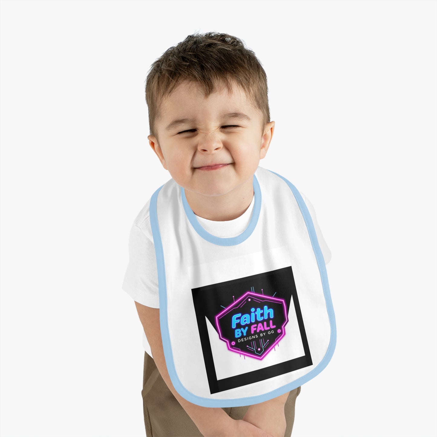Baby Contrast Trim Jersey Bib