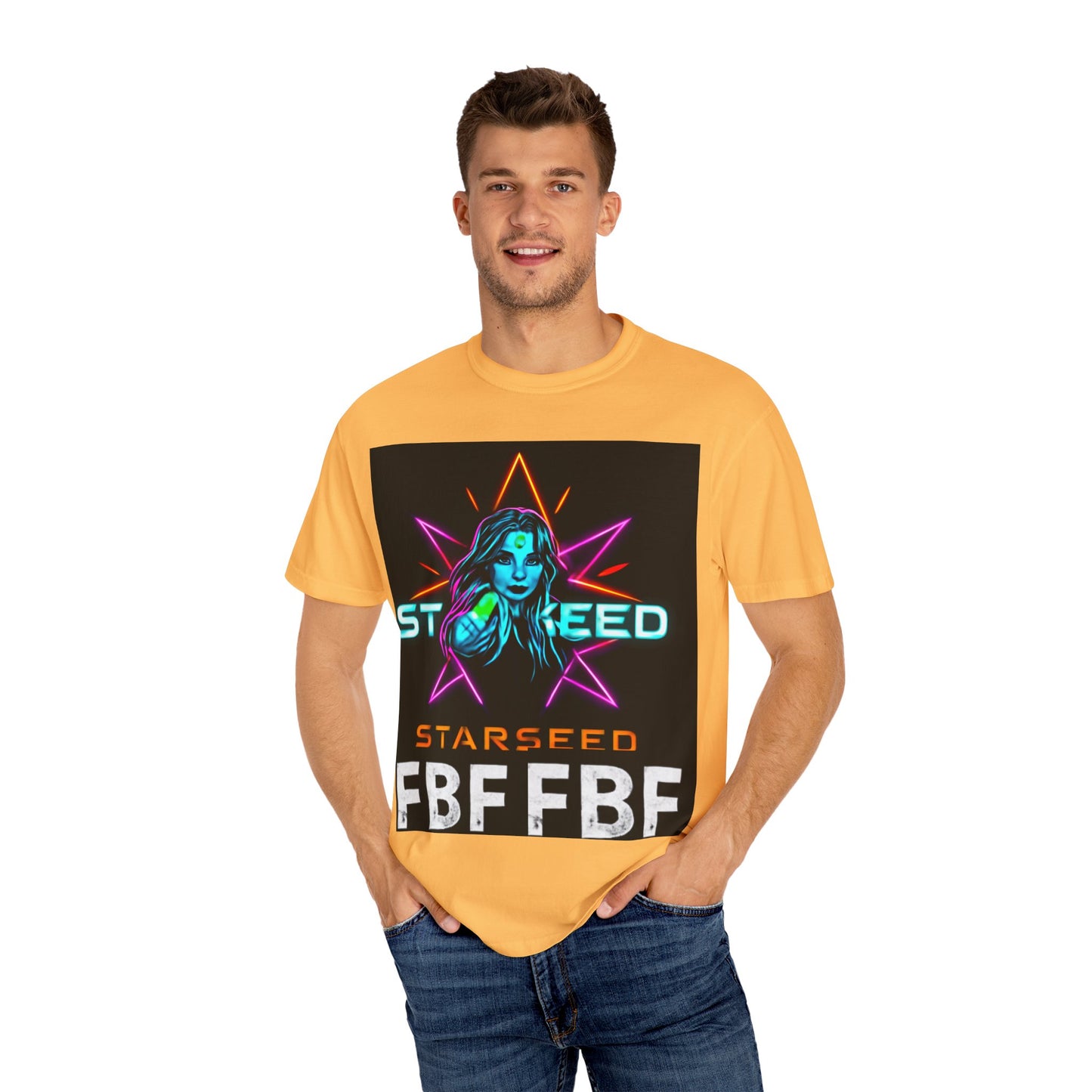 Neon Graphic T-Shirt - Starseed FBF Tee, Unisex Fashion, Cool Gift, Festival Wear, Retro Style, Casual Streetwear
