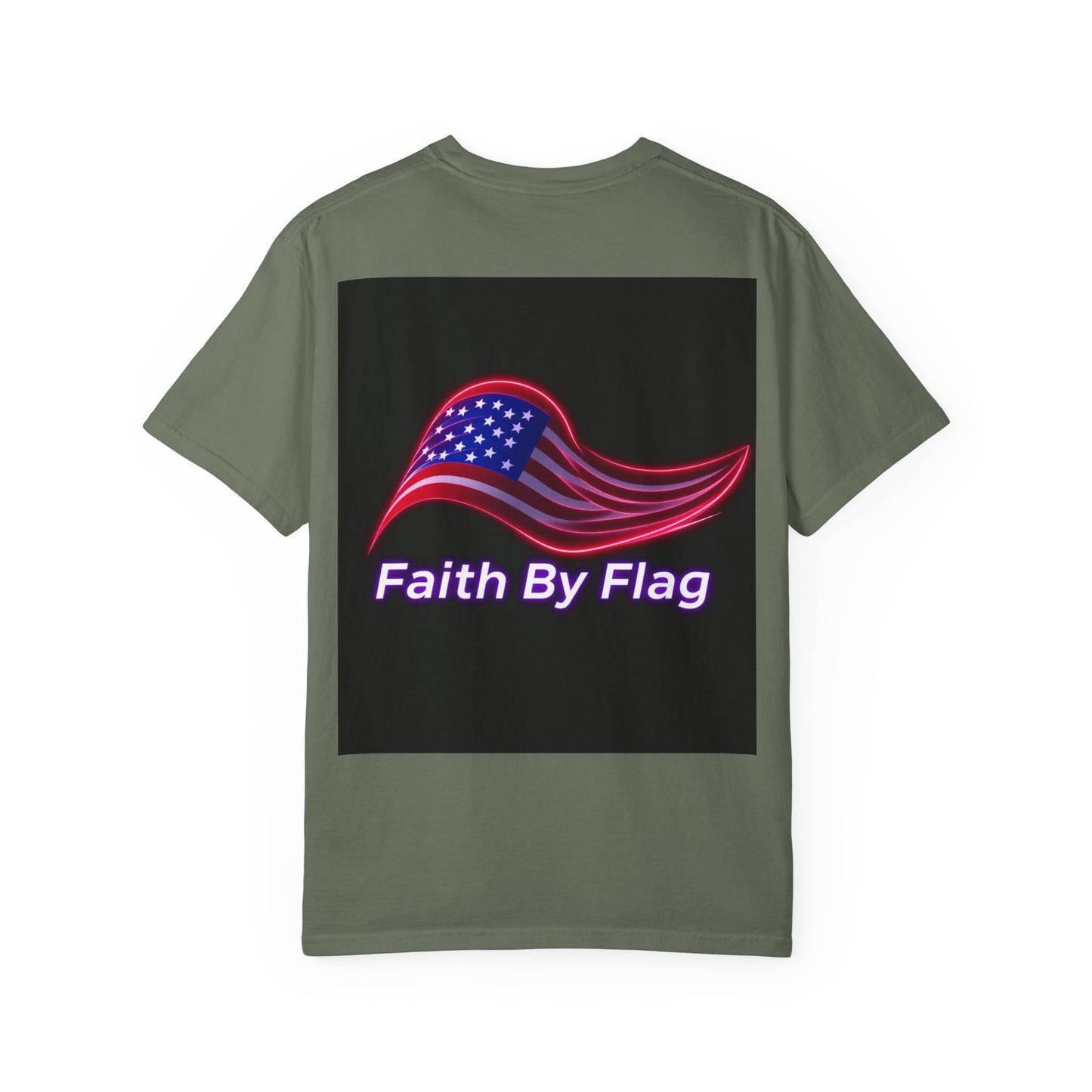 Patriotic T-Shirt with Eagle Graphic | Faith By Flag Tee, Unisex Apparel, Independence Day Shirt, Casual Wear, Gift for Veterans