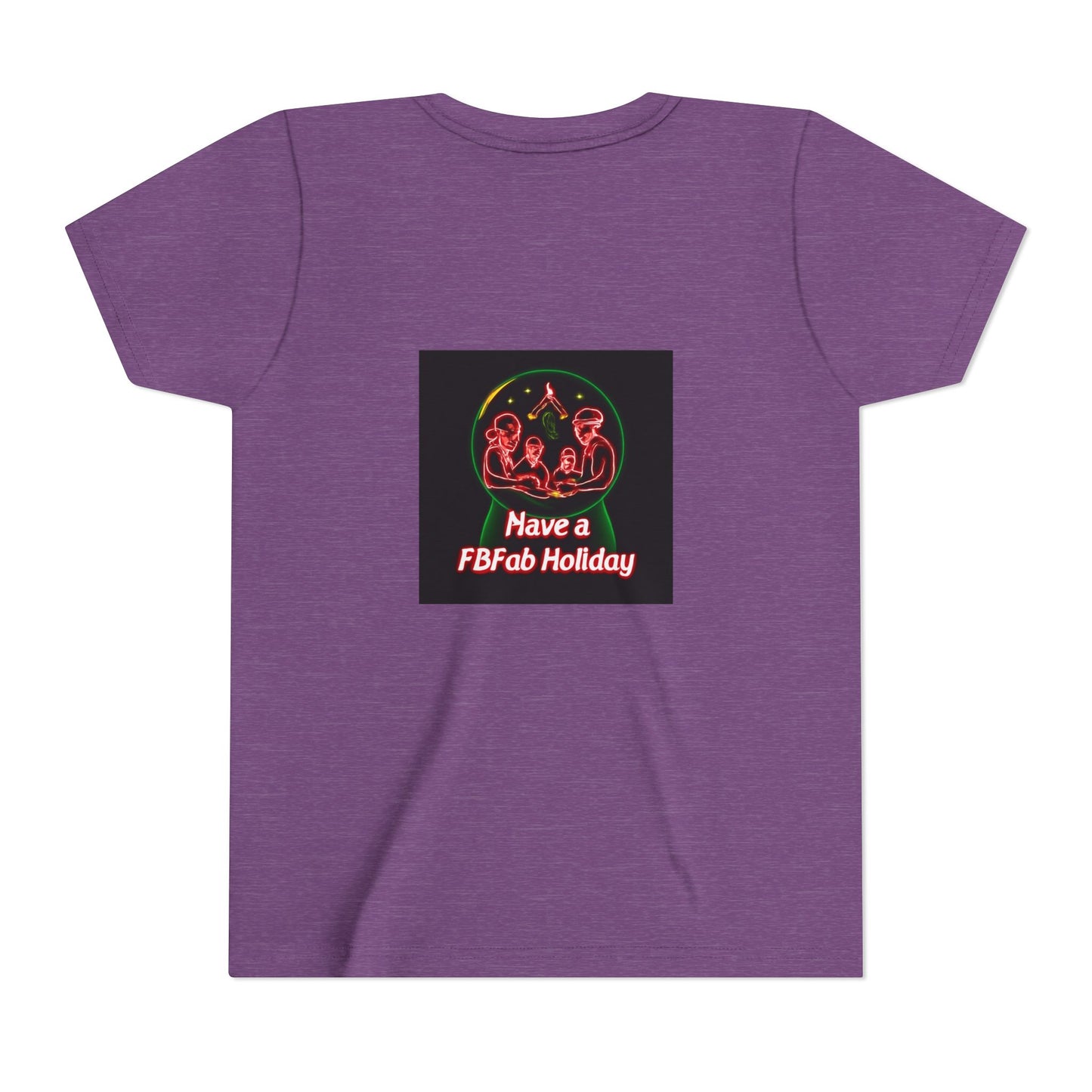 Youth Christmas Short Sleeve Tee, Holiday Tee, Xmas Gift for Kids, Fun Tee for Celebrations, Winter Festive Shirt
