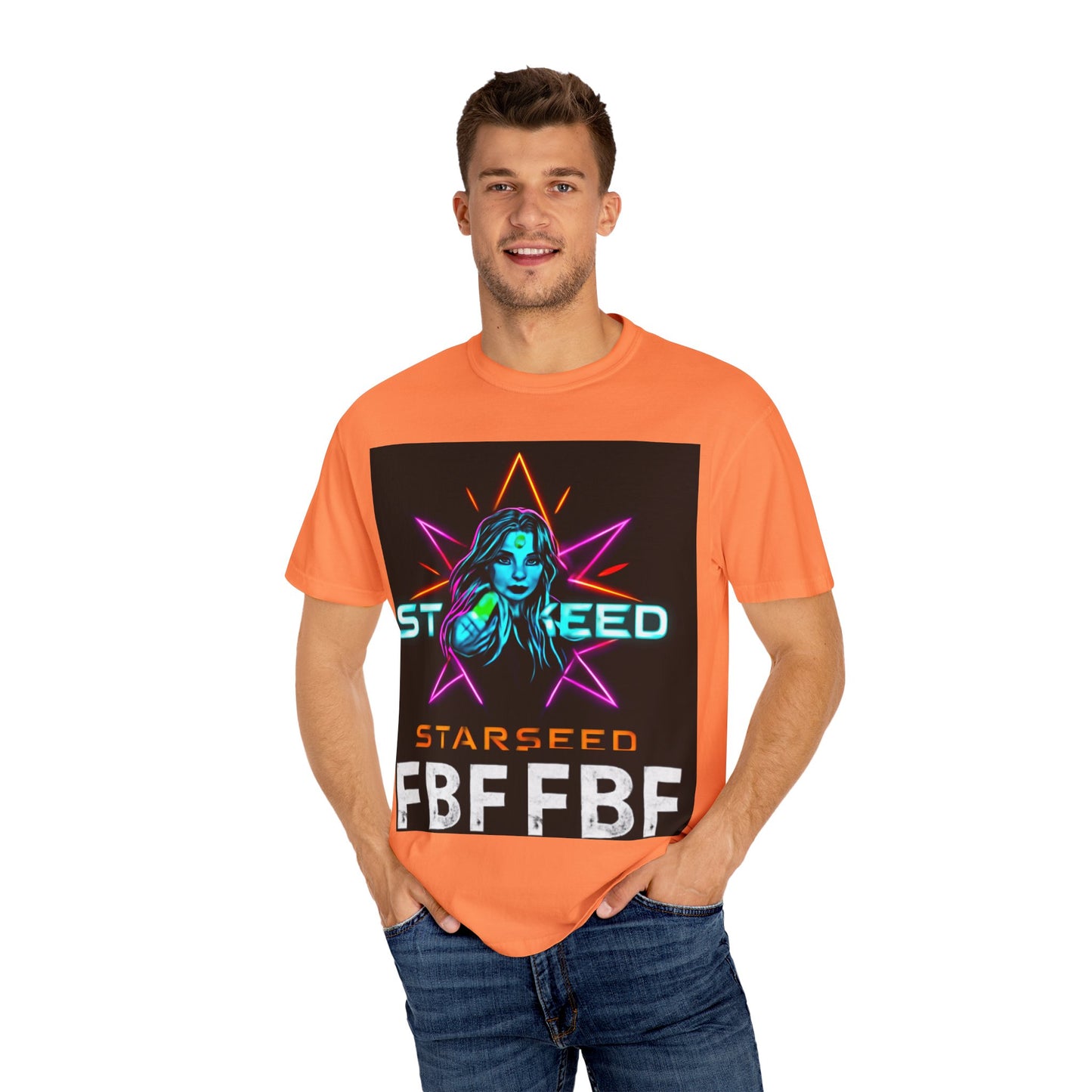 Neon Graphic T-Shirt - Starseed FBF Tee, Unisex Fashion, Cool Gift, Festival Wear, Retro Style, Casual Streetwear
