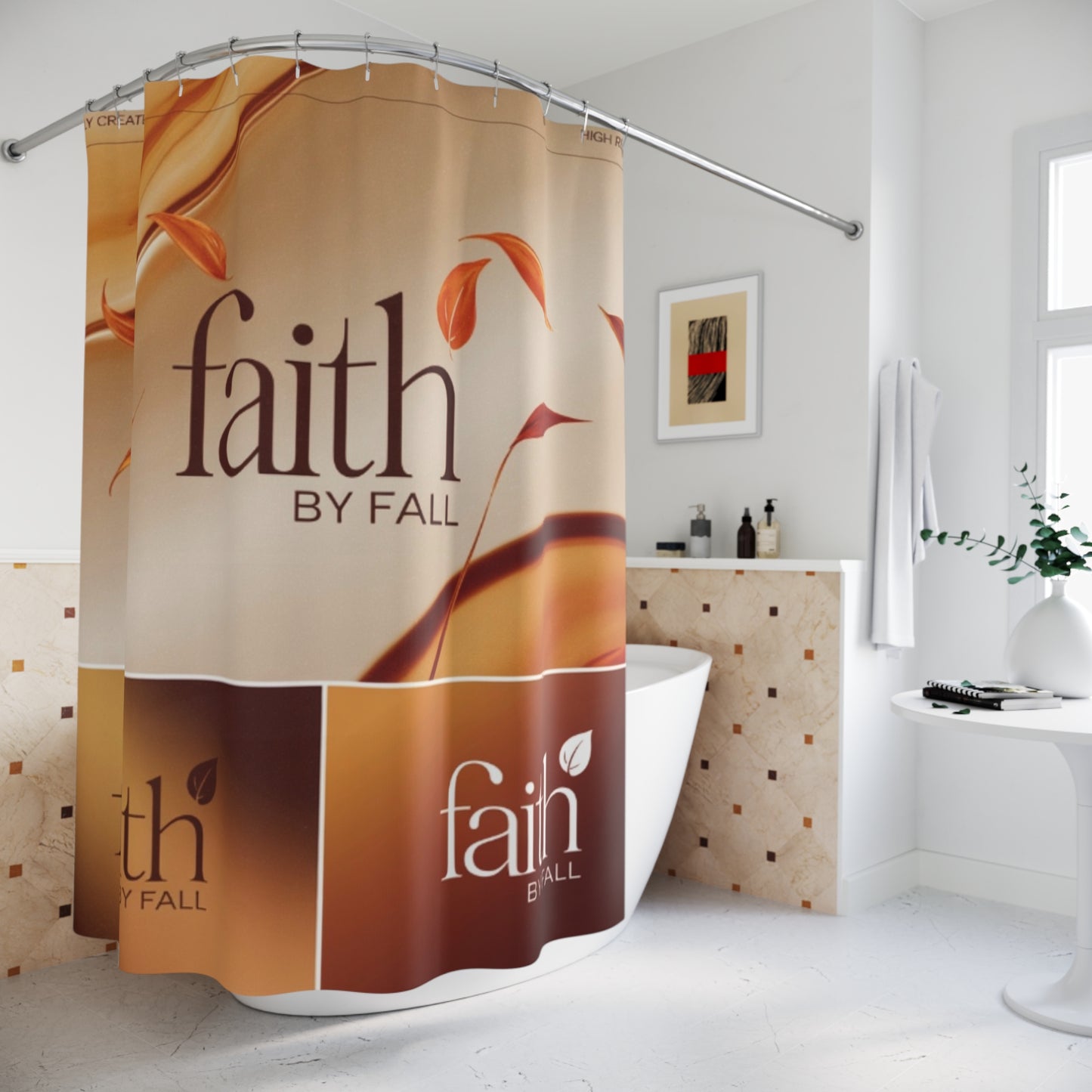 Elegant Faith Shower Curtain for a Cozy Bathroom, Unique Gift for Home Decor, Autumn Vibe, Religious Home, Fall Decor