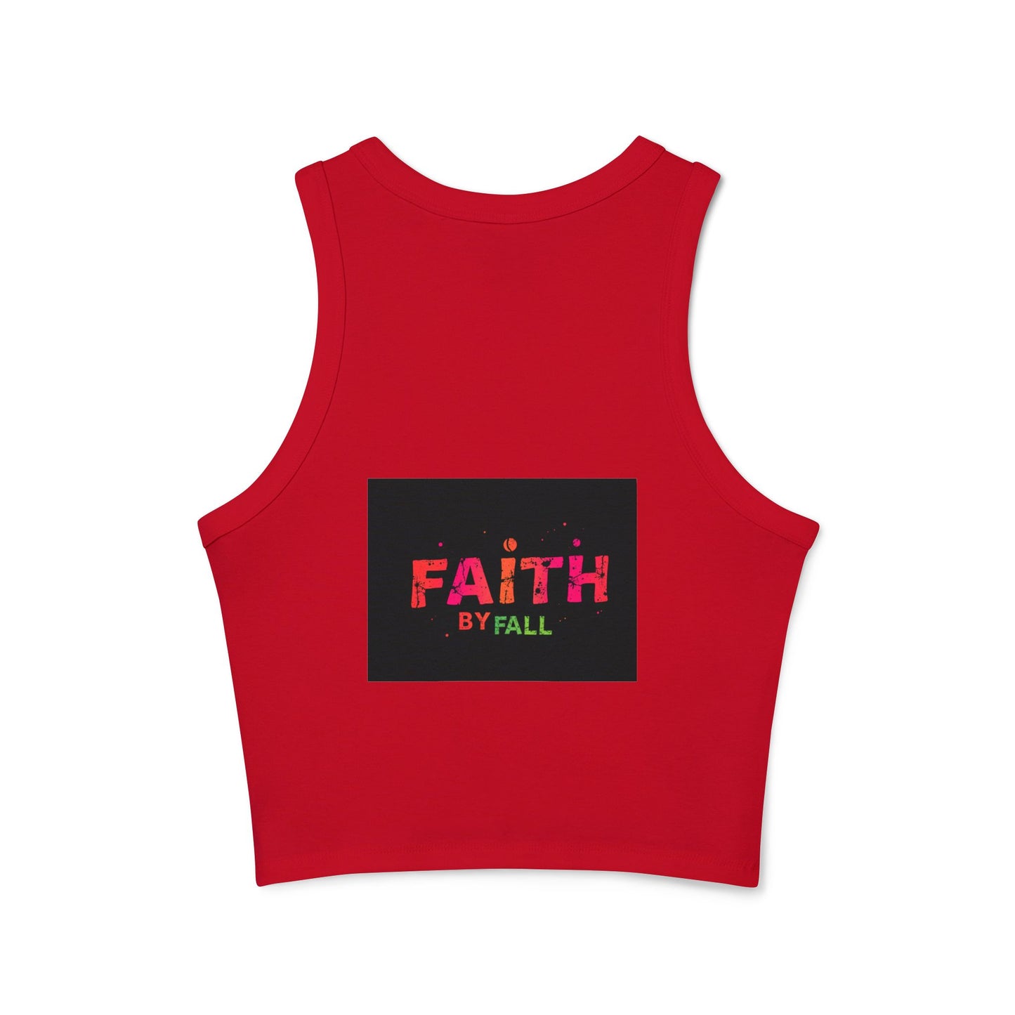 Faith by Fall Women's Micro Rib Racer Tank Top, Inspirational Summer Top, Motivational Crop Tank, Faith Apparel, Gift for Her, Casual Wear
