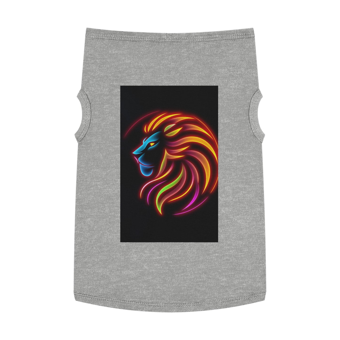Radiant Lion Design Pet Tank Top, Colorful Dog Apparel, Summer Pet Wear, Cute Pet Gift, Stylish Animal Tank Top