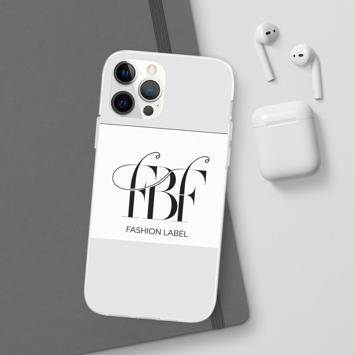 Chic Flexi Phone Case with Fashion Label Design