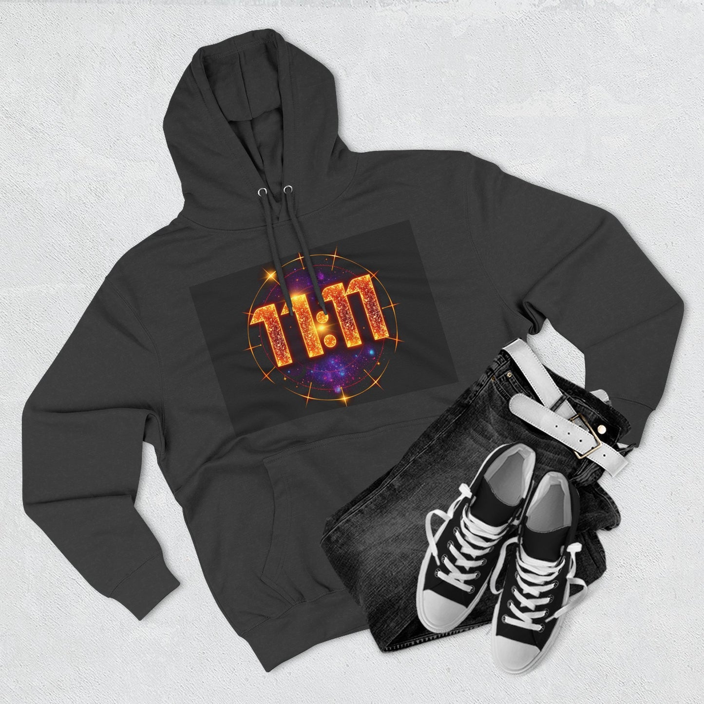Fleece Hoodie with 11:11 & Superstar Birthrite Design, Cozy Sweatshirt for Spirituality, Affirmations, Astrology Gifts, Unisex Hoodie