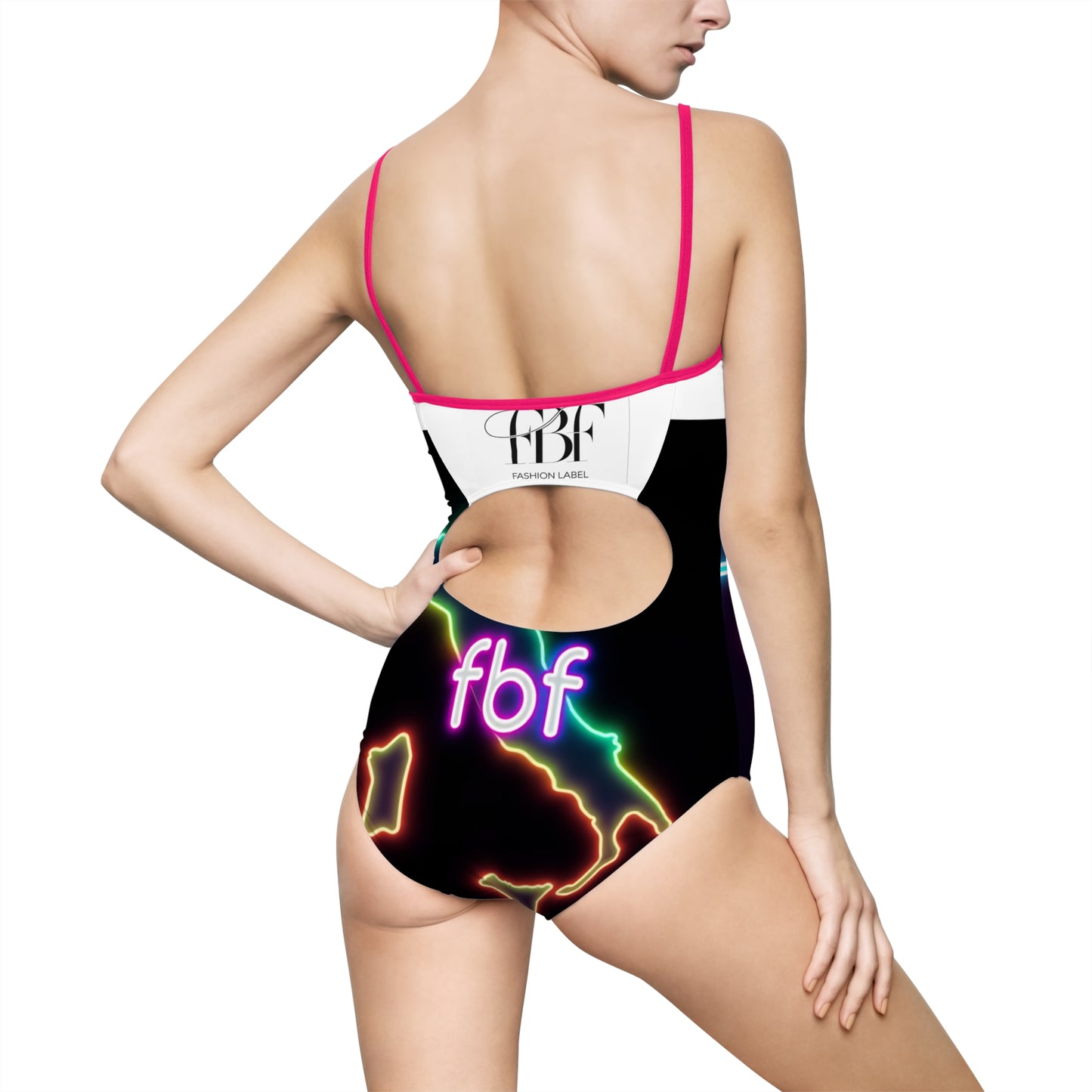 Neon Graphic Women's Swimsuit, Stylish Swimwear for Beach Days, Pool Parties, Summer Vacation, Gifts for Fashion Lovers