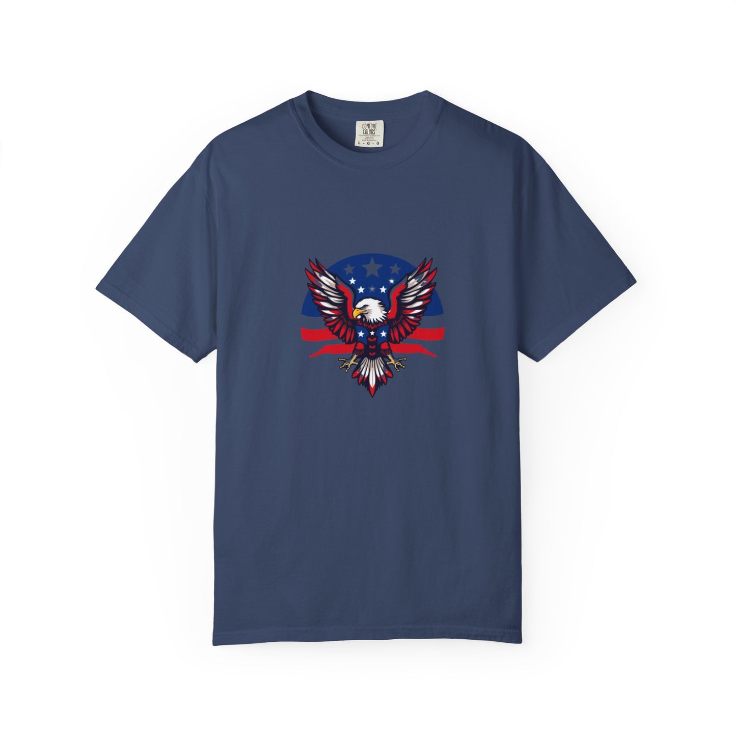 Patriotic T-Shirt with Eagle Graphic | Faith By Flag Tee, Unisex Apparel, Independence Day Shirt, Casual Wear, Gift for Veterans