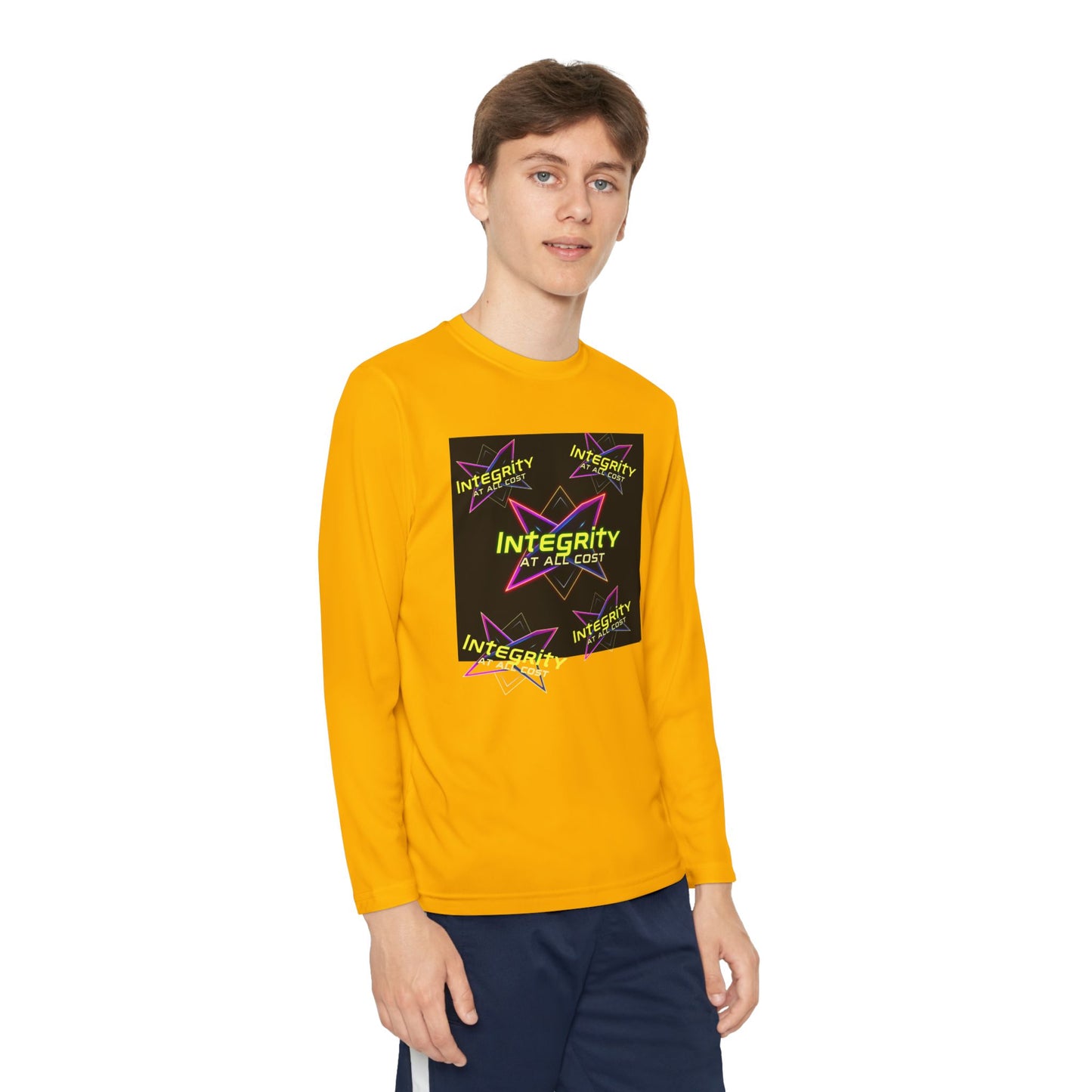 Integrity Youth Long Sleeve Tee, Cool Graphic Shirt, Motivational Apparel, Perfect for Sports, Birthday Gift