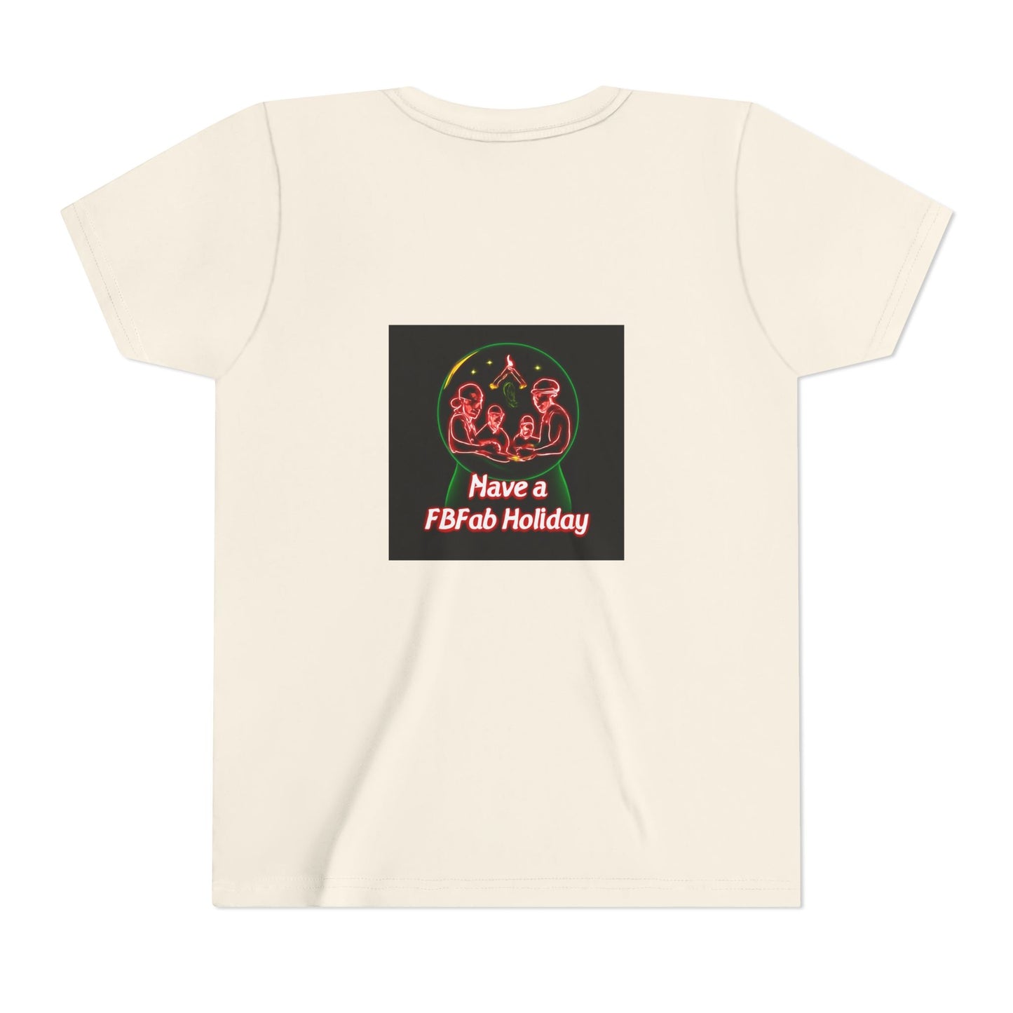 Youth Christmas Short Sleeve Tee, Holiday Tee, Xmas Gift for Kids, Fun Tee for Celebrations, Winter Festive Shirt