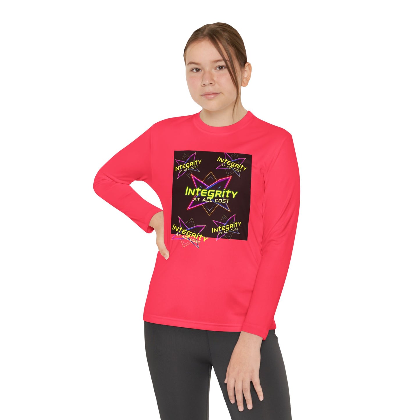 Integrity Youth Long Sleeve Tee, Cool Graphic Shirt, Motivational Apparel, Perfect for Sports, Birthday Gift