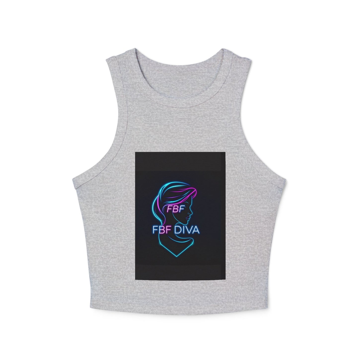FBF Diva Women's Micro Rib Racer Tank Top | Stylish Crop Top for Summer, Party Wear, Workout, Gifts, Everyday Fashion