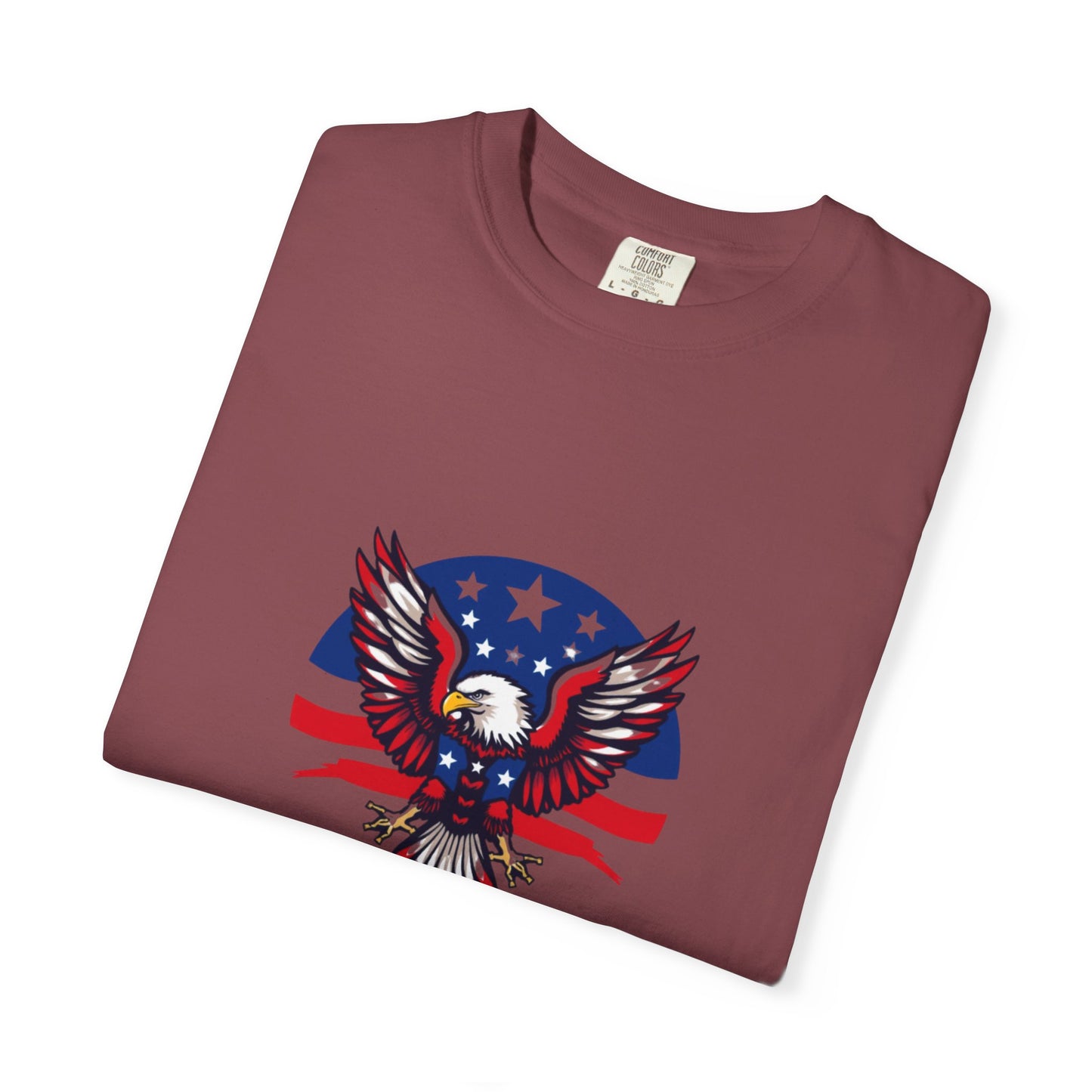 Patriotic T-Shirt with Eagle Graphic | Faith By Flag Tee, Unisex Apparel, Independence Day Shirt, Casual Wear, Gift for Veterans