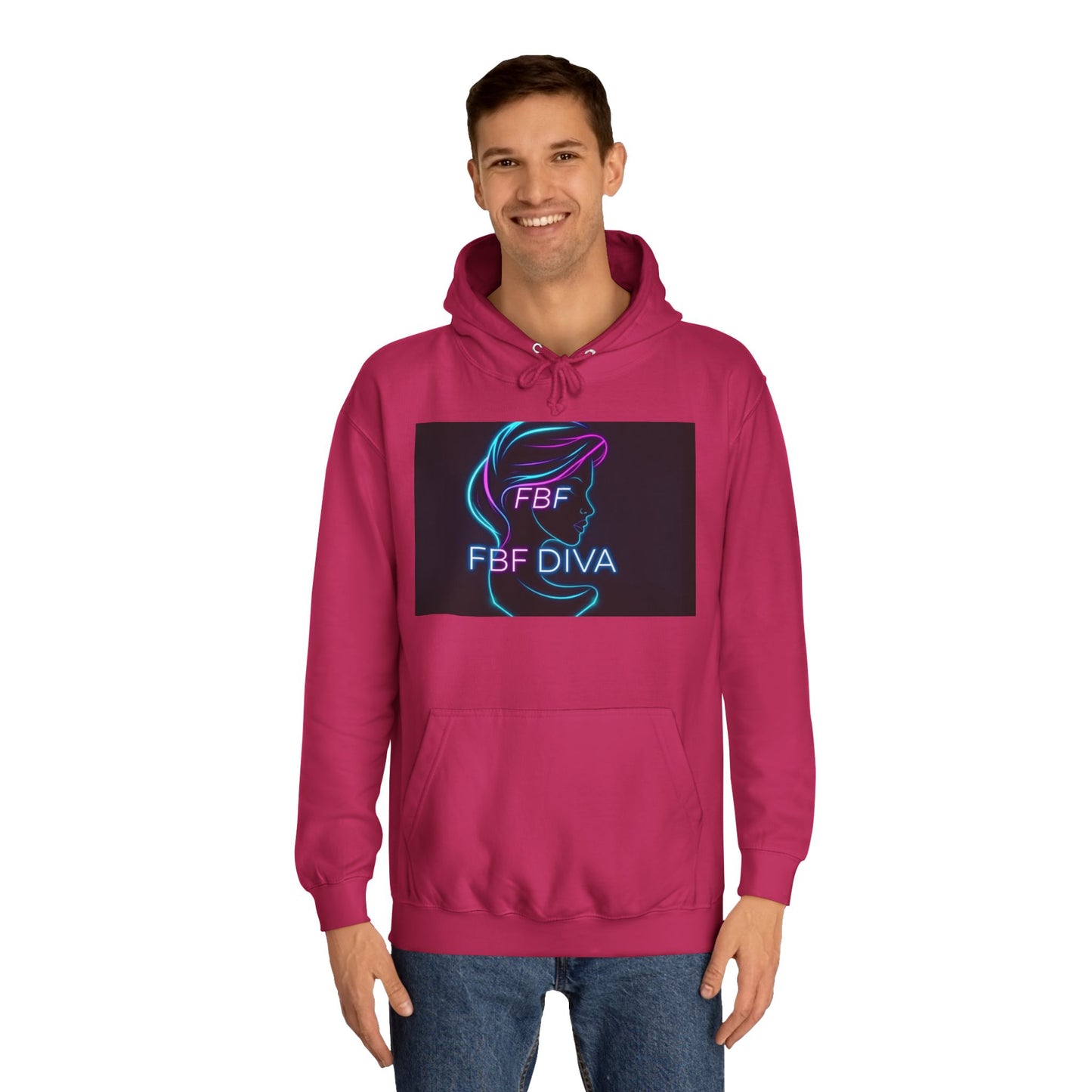 Neon FBF College Hoodie, Unisex Streetwear, Stylish Campus Apparel, Cozy Gift for Students, Trendy College Wear, FBF Diva Hoodie