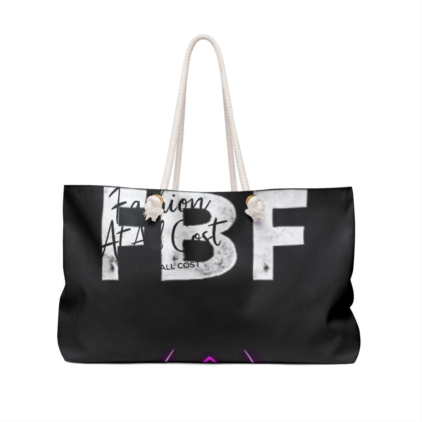 Glamorous Weekend Getaway Bag - Stylish Tote for Travel, Gym, Pool, Spa, or Sleepover - Chic Neon Lip Design
