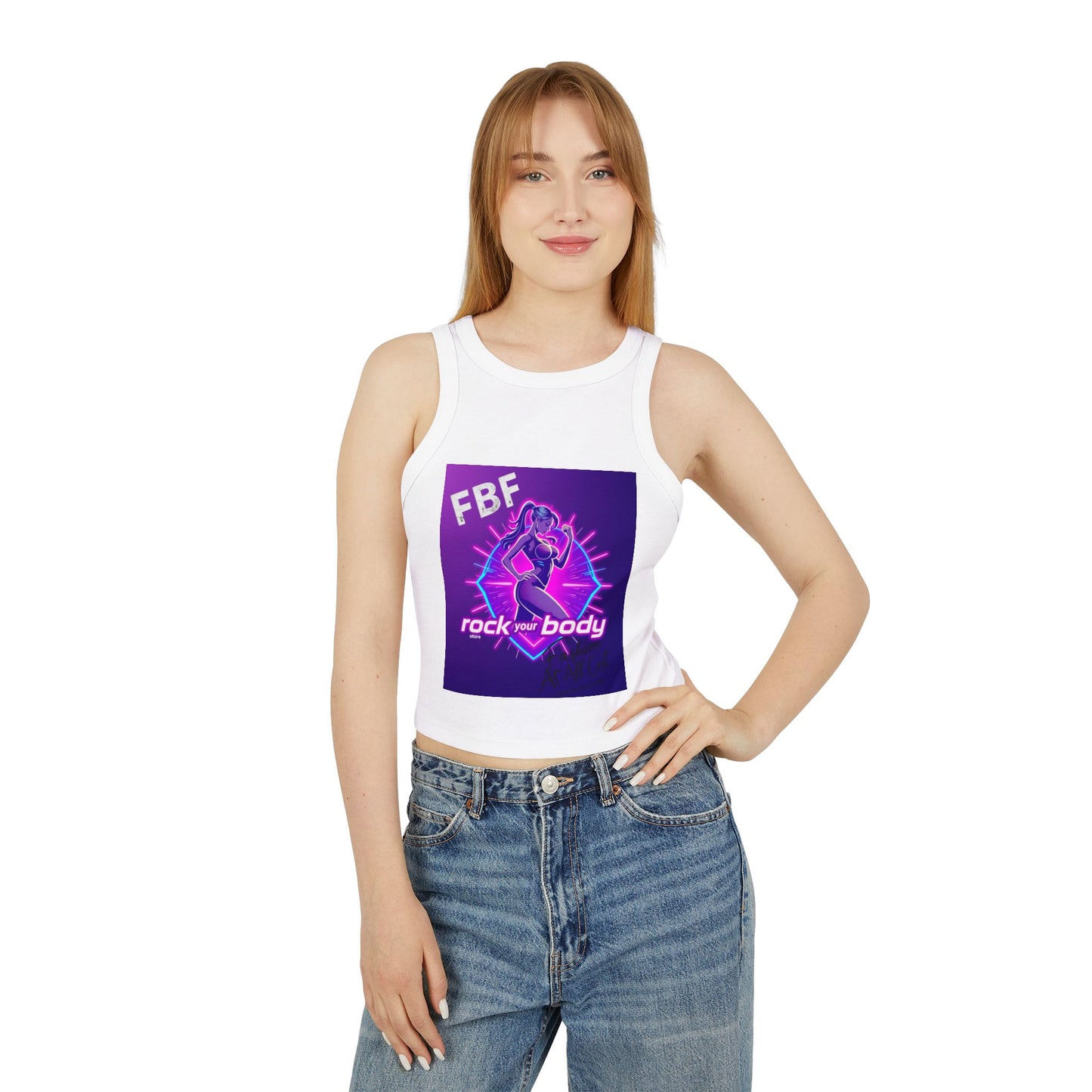 Rock Your Body Women's Racer Tank Top, Fitness Top, Workout Wear, Summer Top, Trendy Tank