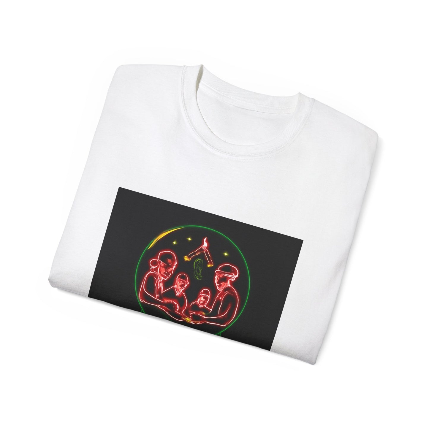 Festive Alien Tee, Unisex Holiday T-Shirt, Graphic Tee for Parties, Fun Gift for Friends, Quirky Style for Casual Wear