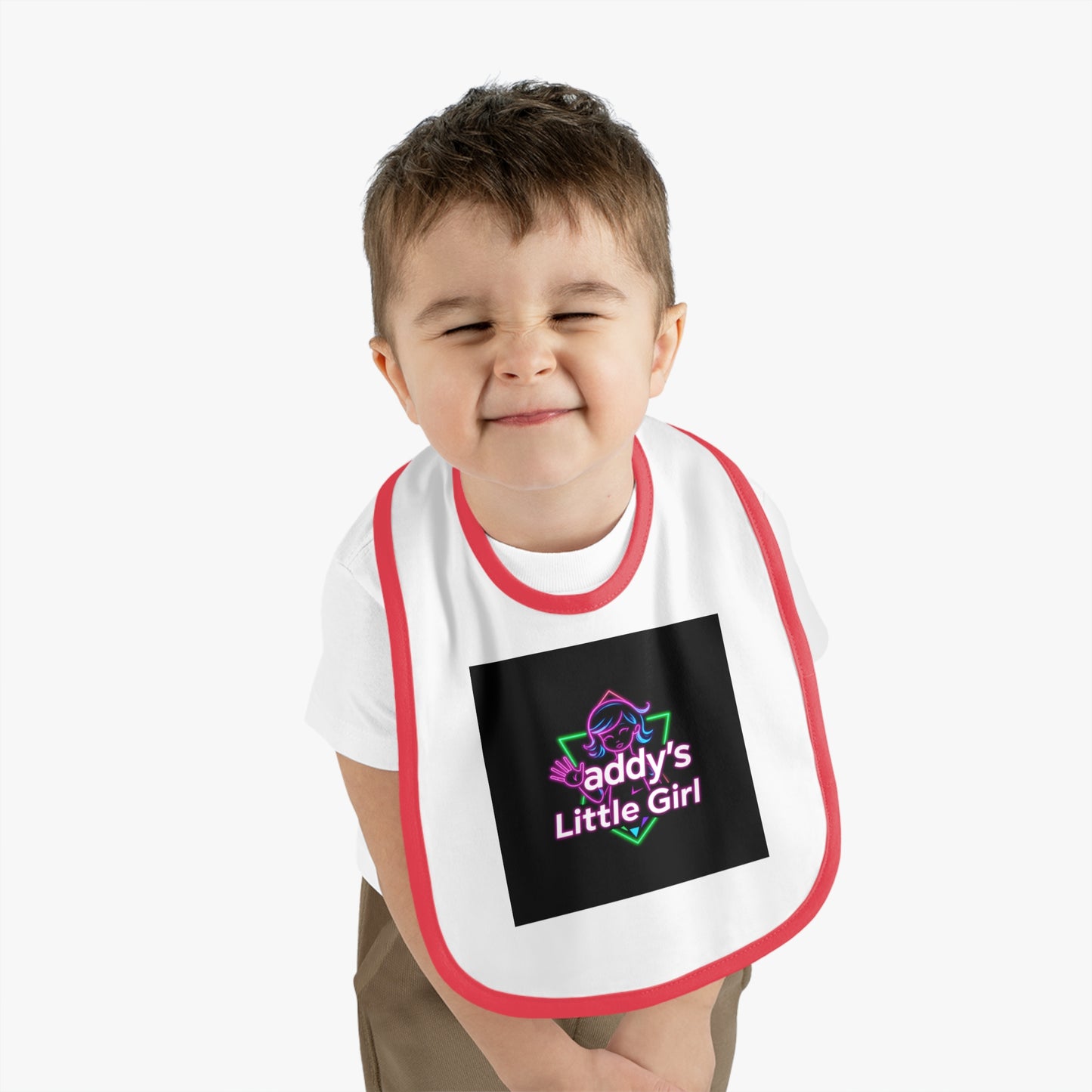 Baby Contrast Trim Jersey Bib