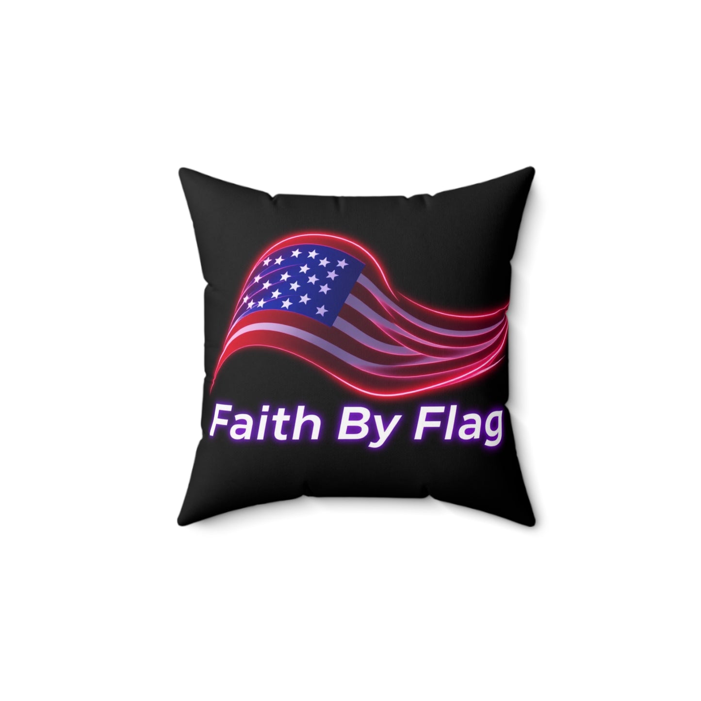 Patriotic Faith Square Pillow | Home Decor, Gift for Veterans, Independence Day, Memorial Day, Decorative Cushion