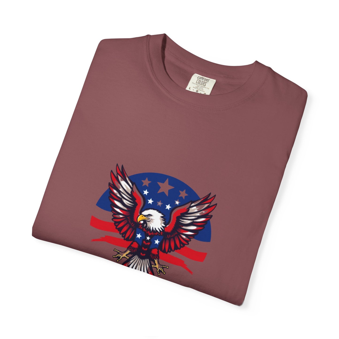Patriotic T-Shirt with Eagle Graphic | Faith By Flag Tee, Unisex Apparel, Independence Day Shirt, Casual Wear, Gift for Veterans