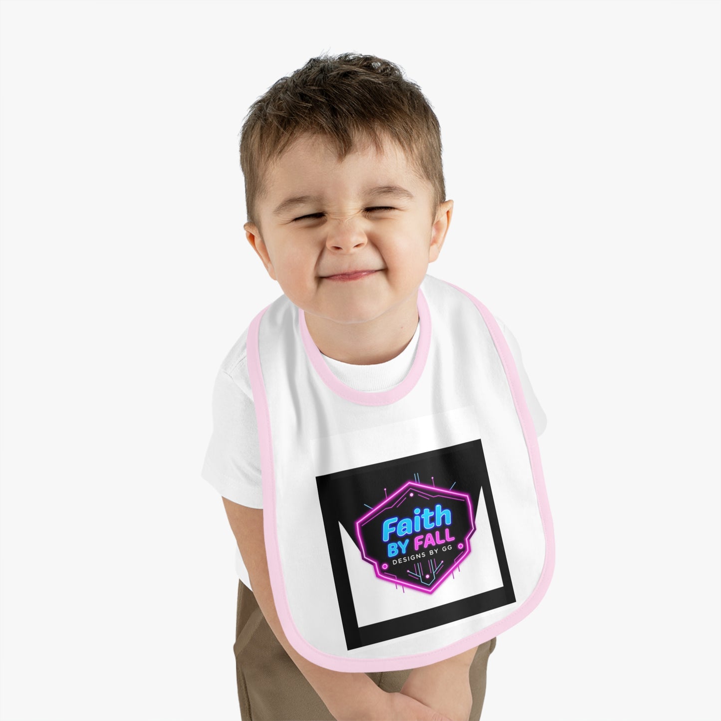 Baby Contrast Trim Jersey Bib