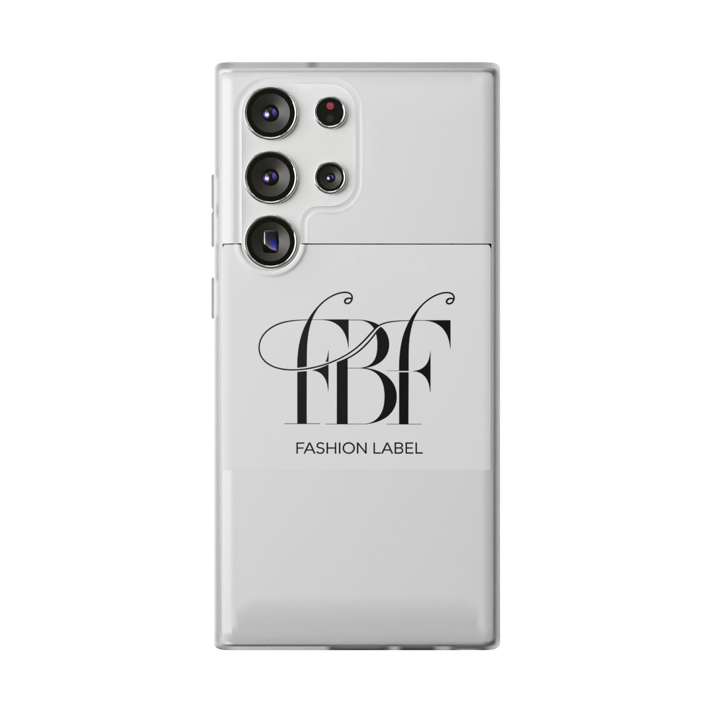Chic Flexi Phone Case with Fashion Label Design