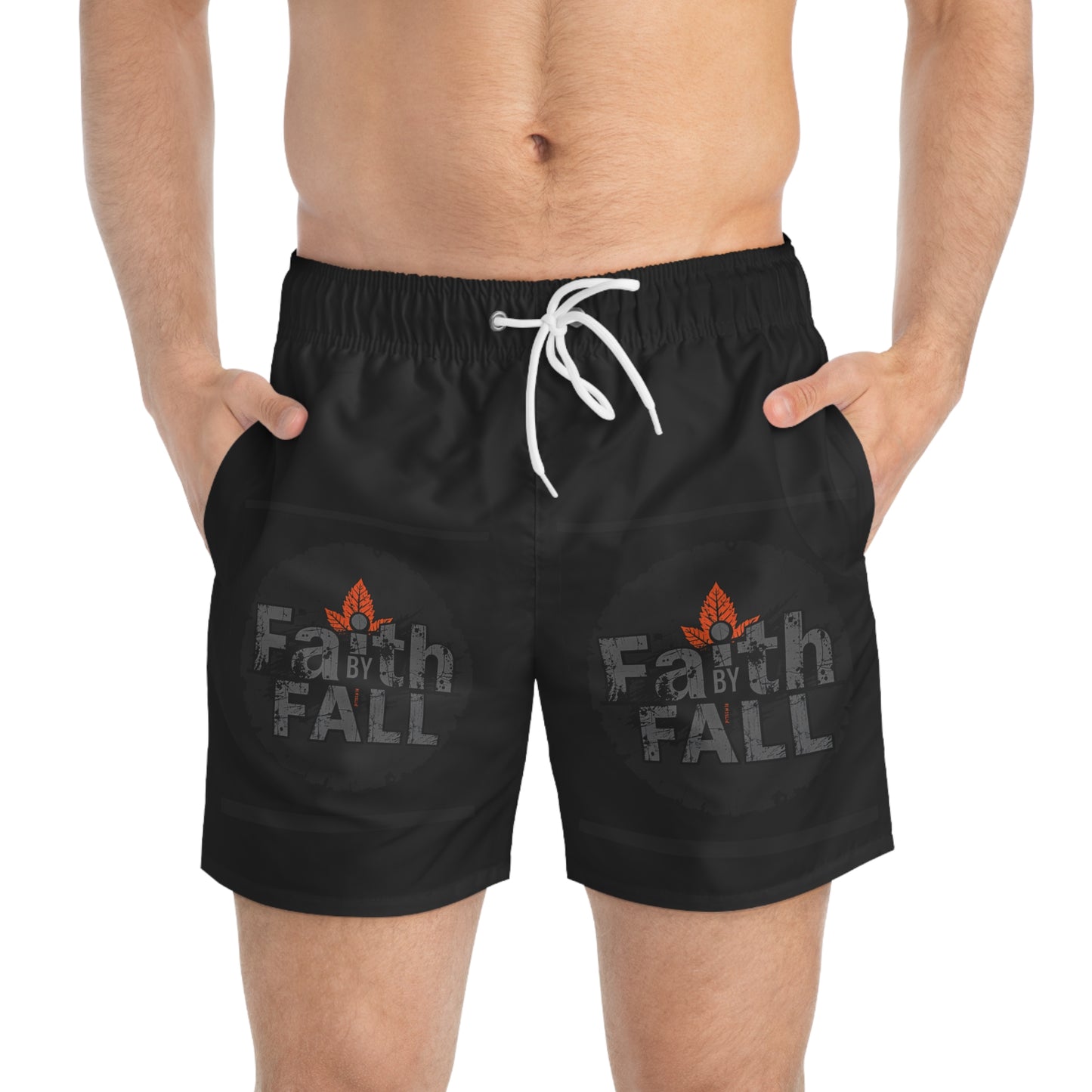 Faith By Fall Swim Trunks - Stylish Beachwear for Autumn Vibes