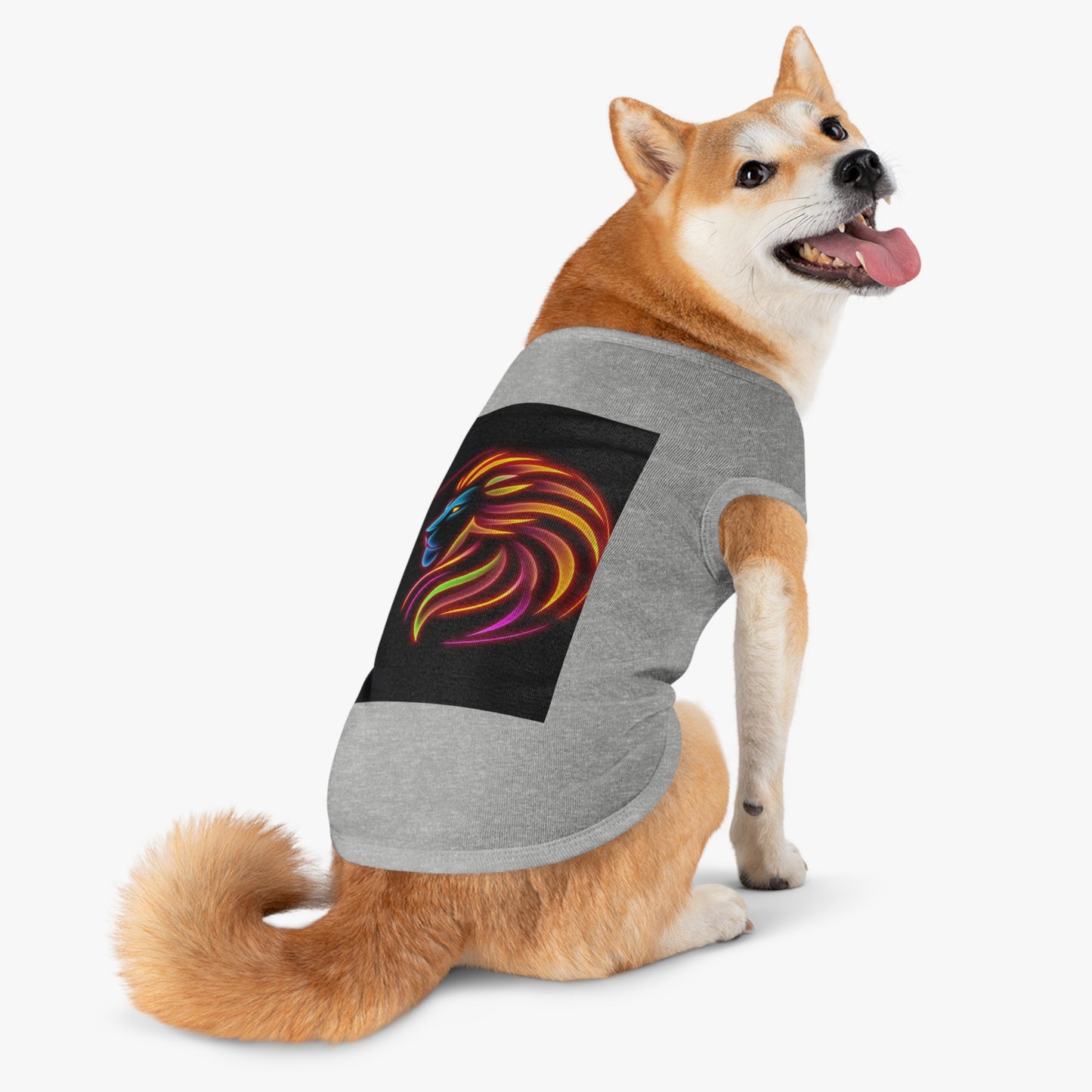 Radiant Lion Design Pet Tank Top, Colorful Dog Apparel, Summer Pet Wear, Cute Pet Gift, Stylish Animal Tank Top