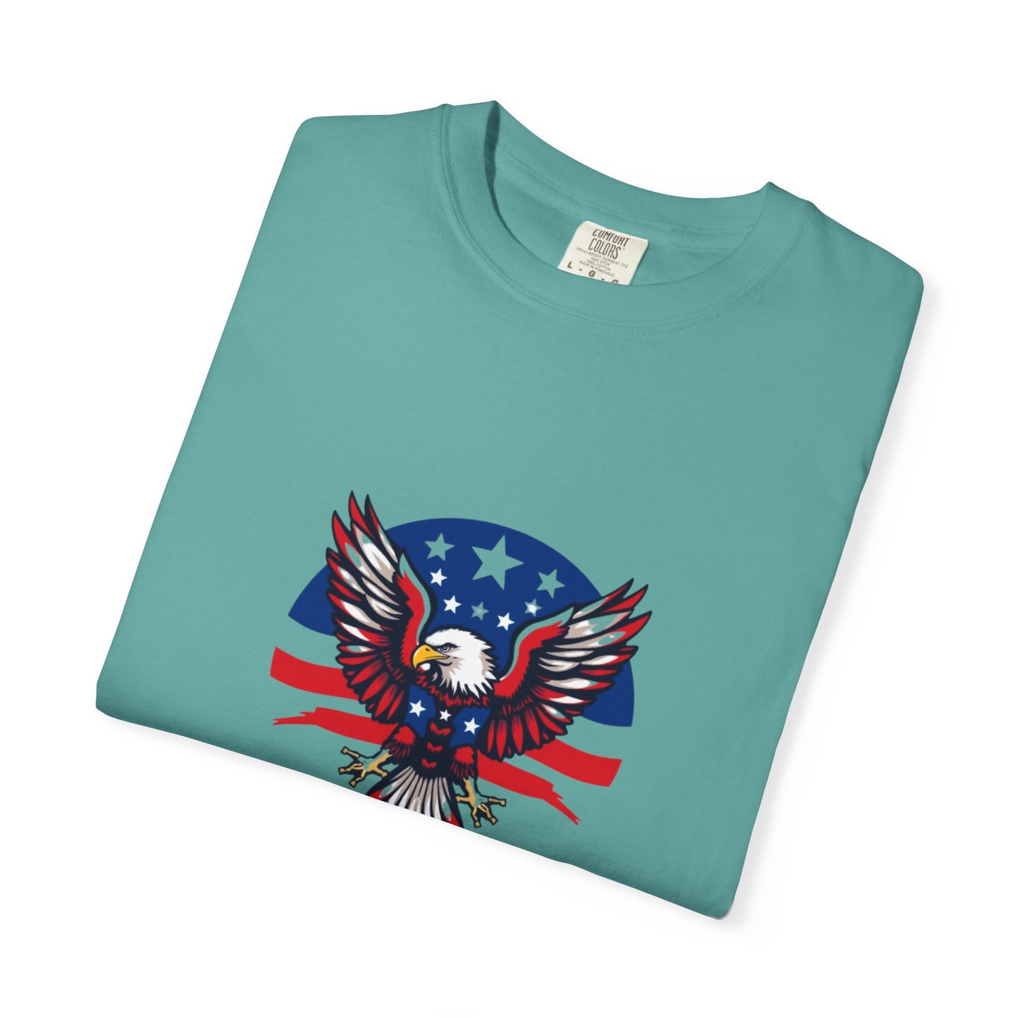 Patriotic T-Shirt with Eagle Graphic | Faith By Flag Tee, Unisex Apparel, Independence Day Shirt, Casual Wear, Gift for Veterans