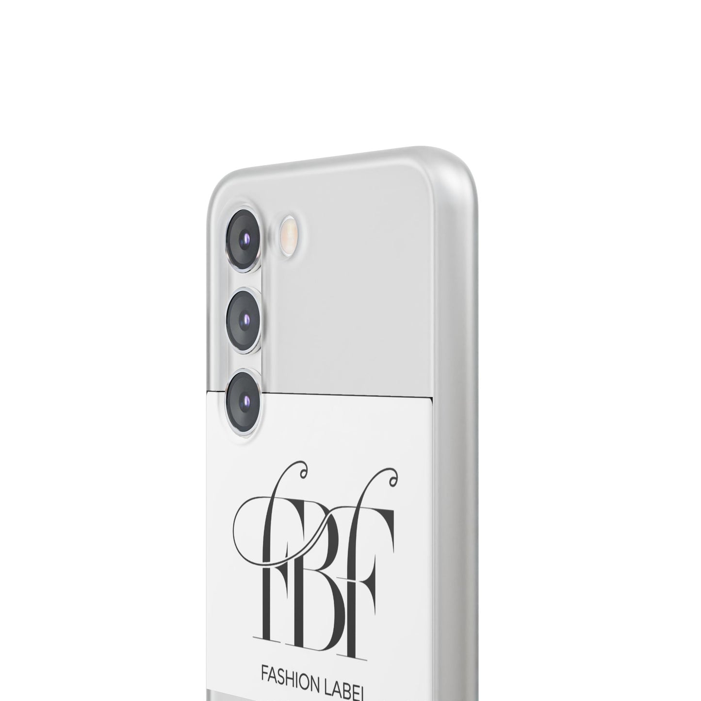 Chic Flexi Phone Case with Fashion Label Design