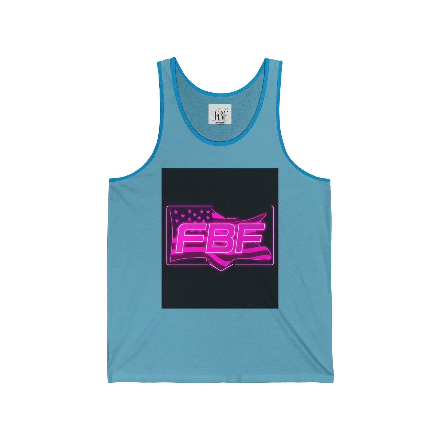 Neon Graphic Unisex Tank, Summer Fashion, Festival Wear, Gift for Her, Patriotic Apparel, Casual Style