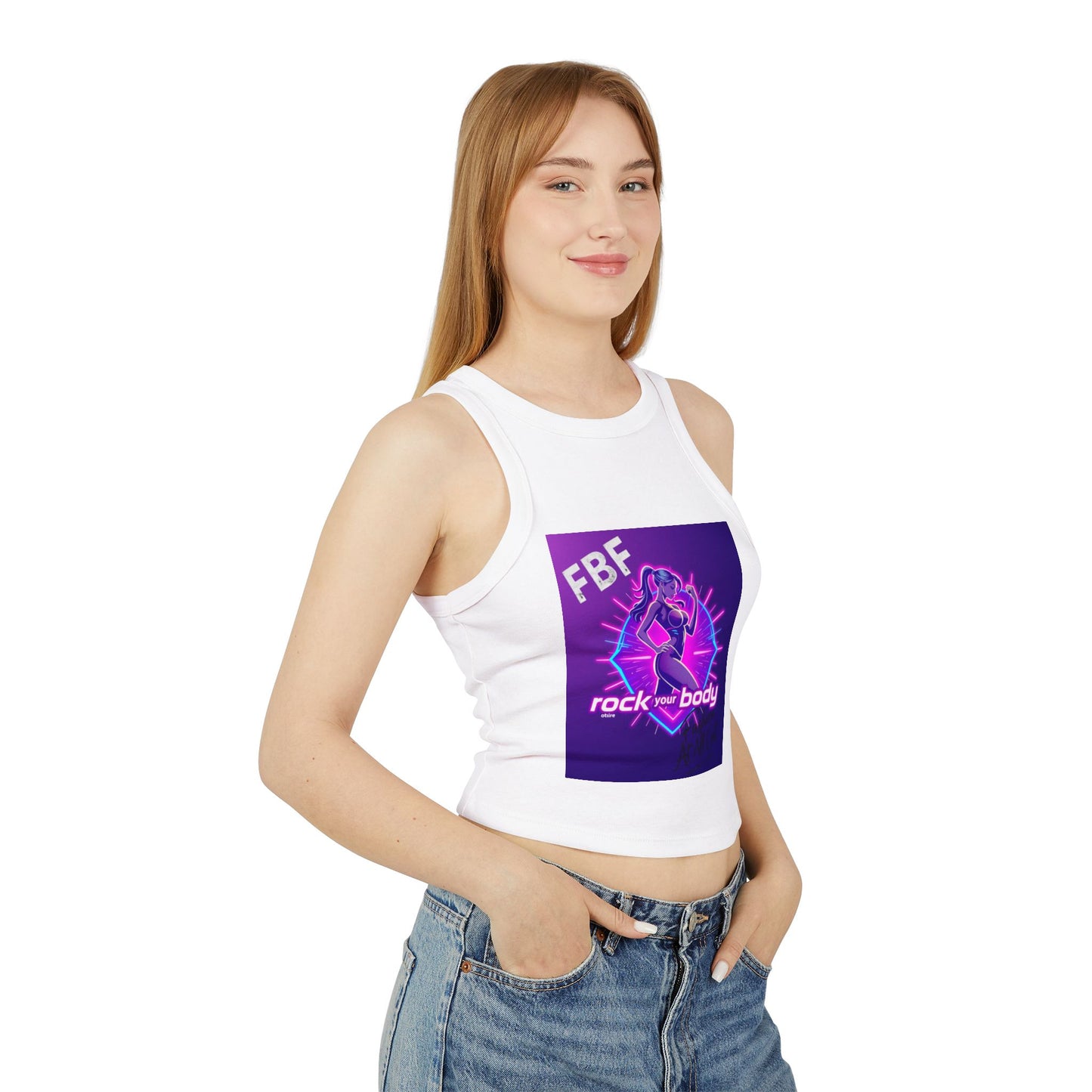 Rock Your Body Women's Racer Tank Top, Fitness Top, Workout Wear, Summer Top, Trendy Tank