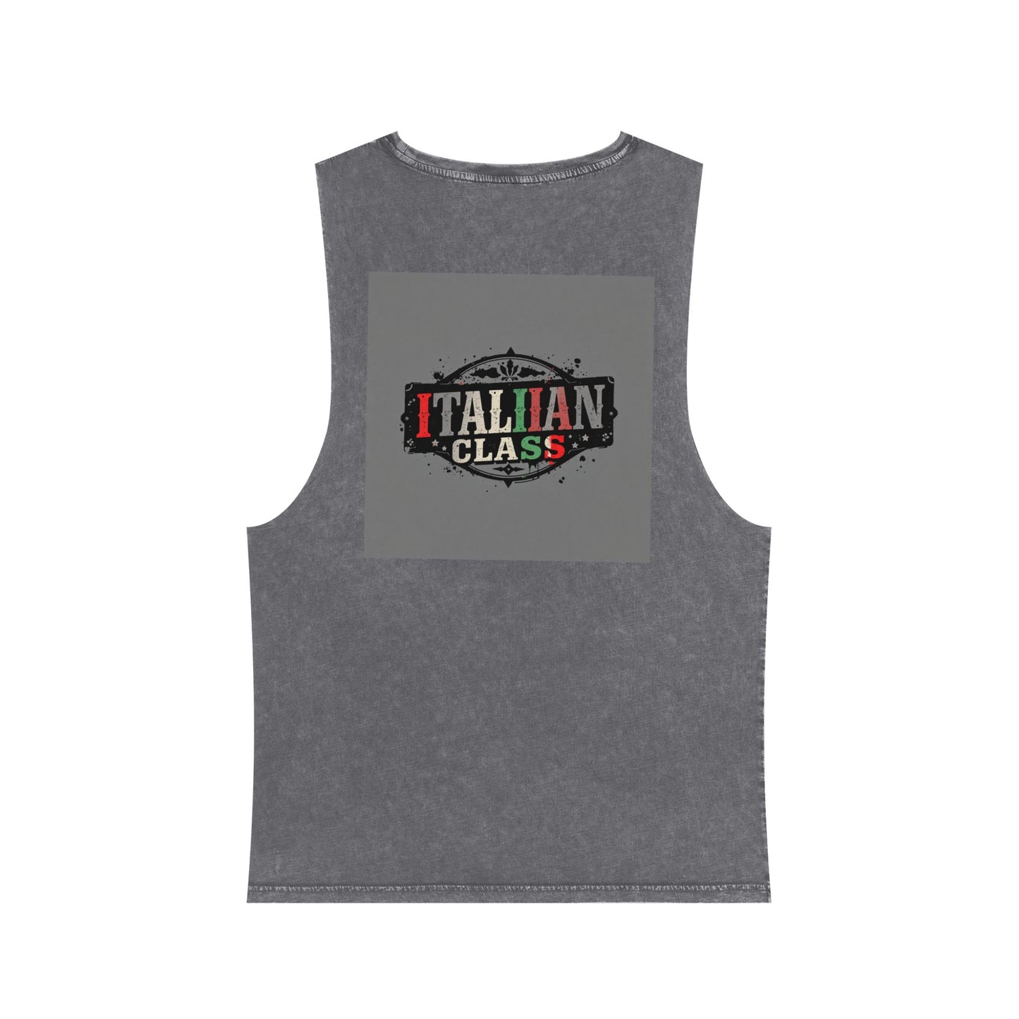 Italian Class Unisex Stonewash Tank Top | Casual Summer Wear, Gift for Food Lovers, BBQ Attire, Vacation Apparel, Culinary Humor